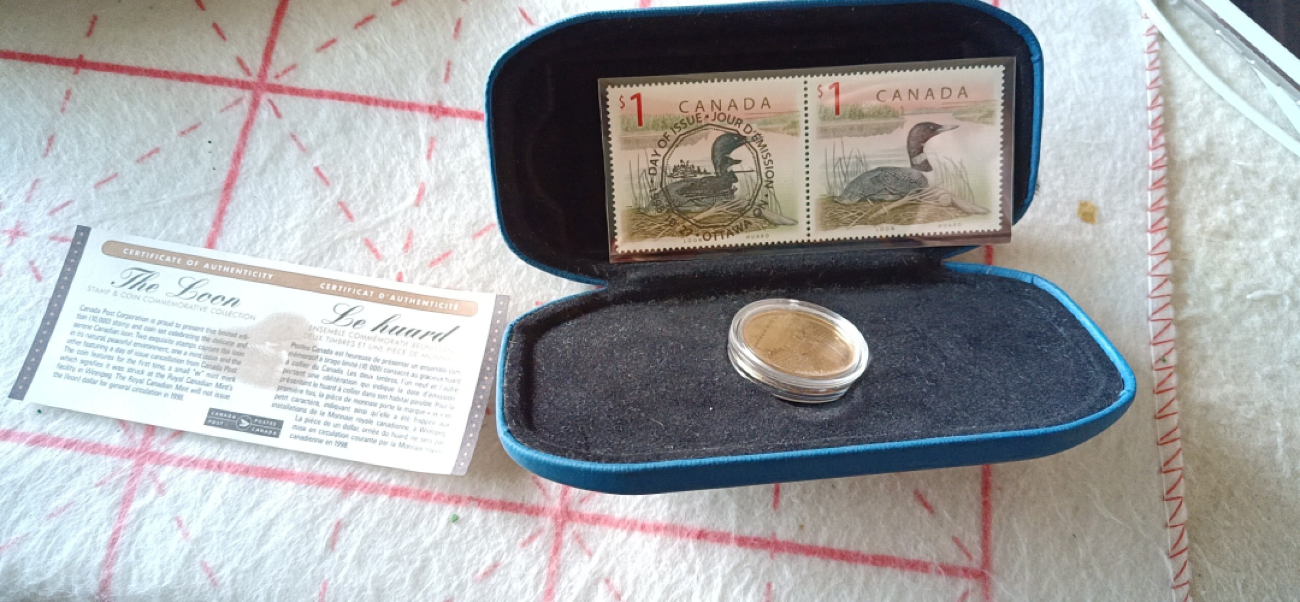 收藏联盟Quantum Auction 第196期拍卖 硬币精制币主打专场 1998年加拿大潜鸟纪念币和邮票 盒装