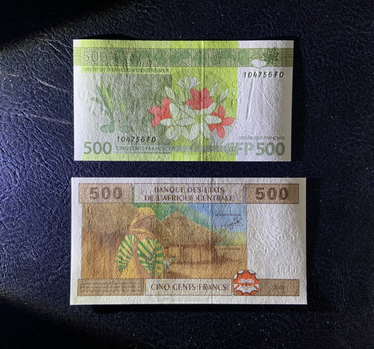 收藏联盟Quantum Auction 第195期拍卖(已更新) 法属太平洋2014年500法郎&中非2002年500法郎 品相全新UNC