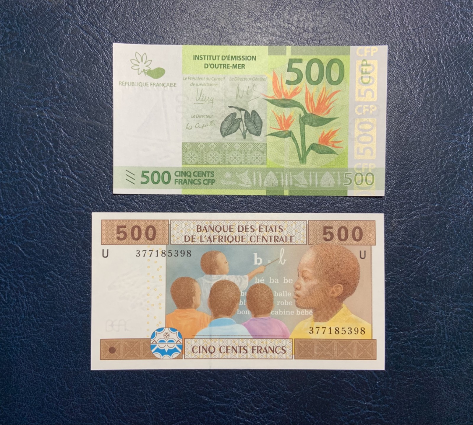 收藏联盟Quantum Auction 第195期拍卖(已更新) 法属太平洋2014年500法郎&中非2002年500法郎 品相全新UNC