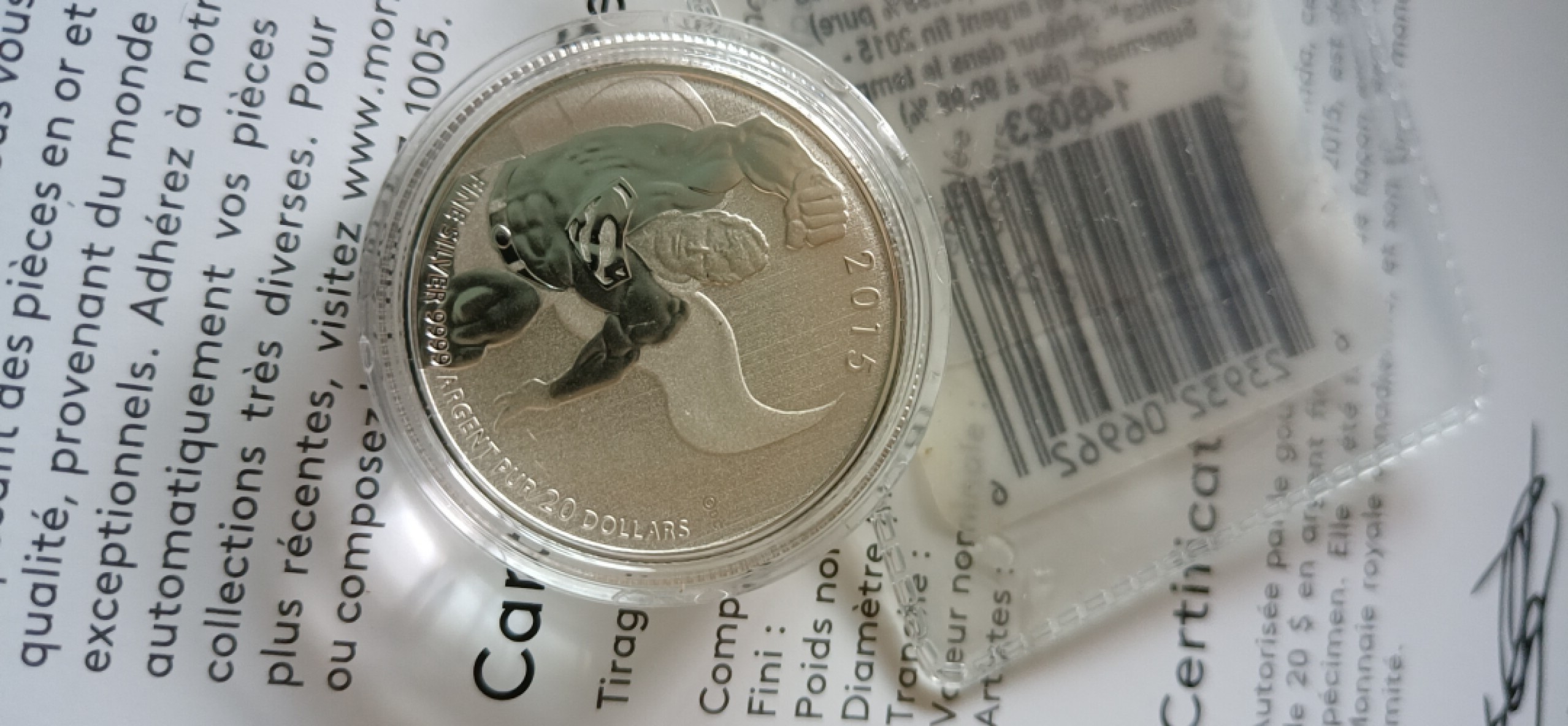 收藏联盟Quantum Auction 第196期拍卖 硬币精制币主打专场 2015年加拿大 超人纪念币 9999纯银