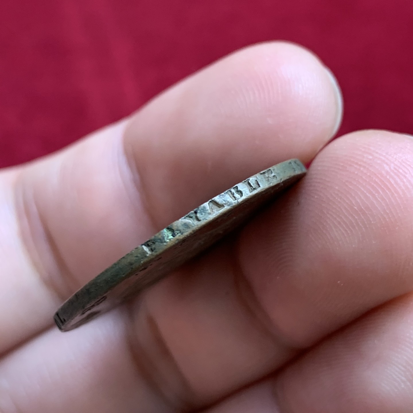 《竞宝斋》第100场-纪念拍卖 (全场包邮)中拍得限量纪念章 英国1794年兰开斯特公爵半便士代用铜币 正反细节好 底板平整 巧克力包浆漂亮