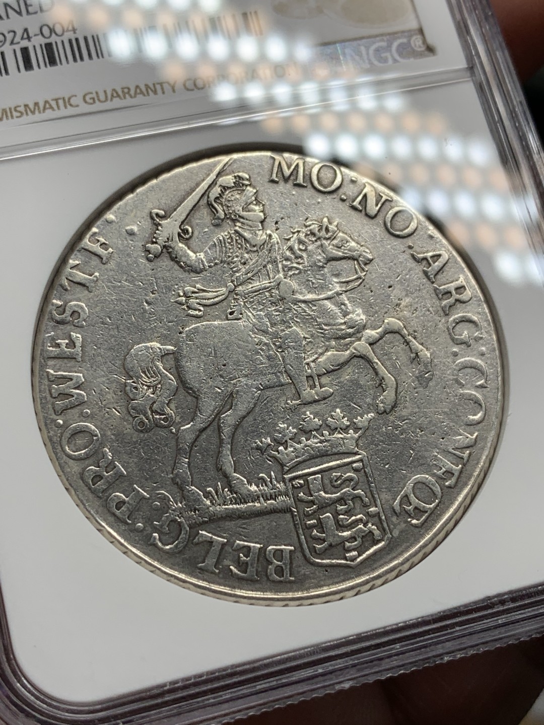 《竞宝斋》第100场-纪念拍卖 (全场包邮)中拍得限量纪念章 NGC VF 荷兰 西弗里斯兰省 1782 1杜卡特 大马剑银币 打制工整 比乌特勒支少很多的品种