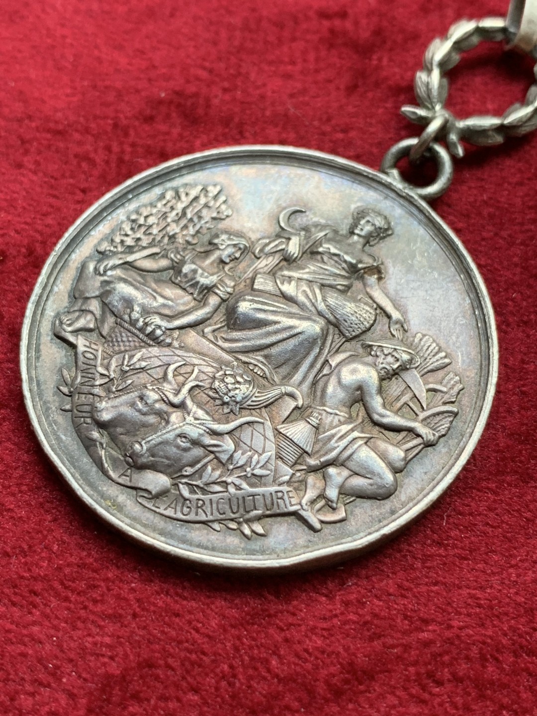 《竞宝斋》第100场-纪念拍卖 (全场包邮)中拍得限量纪念章 法国 农业部 银章  设计新颖 细节非常好 20.3克 圆章直径36.9mm