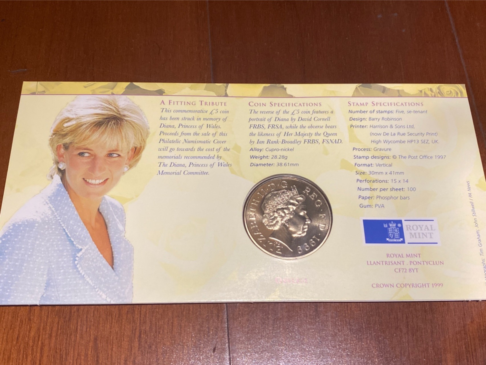 收藏联盟Quantum Auction 第196期拍卖 硬币精制币主打专场 1999年黛安娜纪念币邮币卡装帧