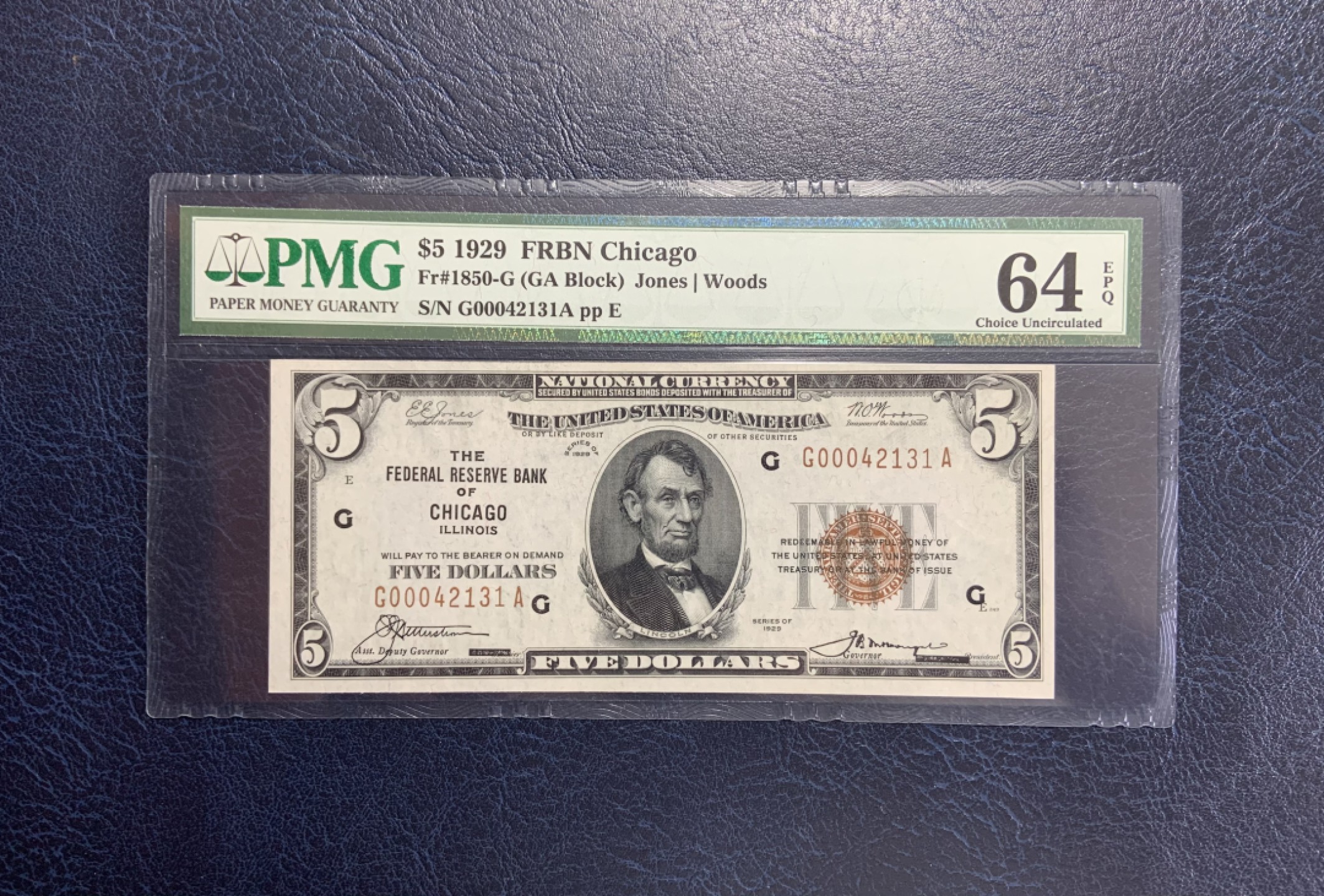 收藏联盟Quantum Auction 第195期拍卖(已更新) 美国1929年联邦储备券5元 PMG64e 