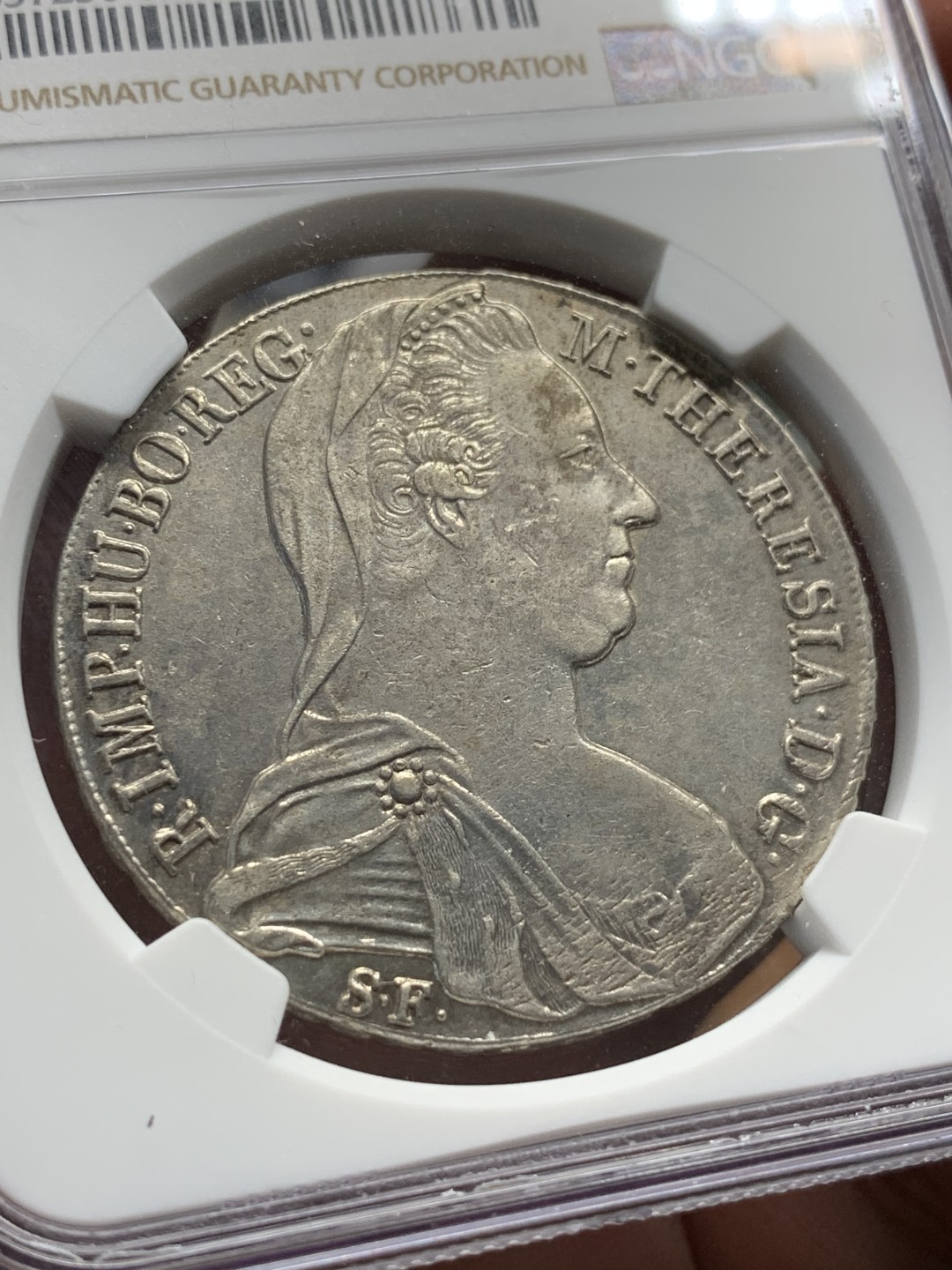 《竞宝斋》第100场-纪念拍卖 (全场包邮)中拍得限量纪念章 NGC AU评级 奥地利 原铸 1815-28年米兰版  ISSUE 1780/HAFNER目录36b/ 大奶妈泰勒银币