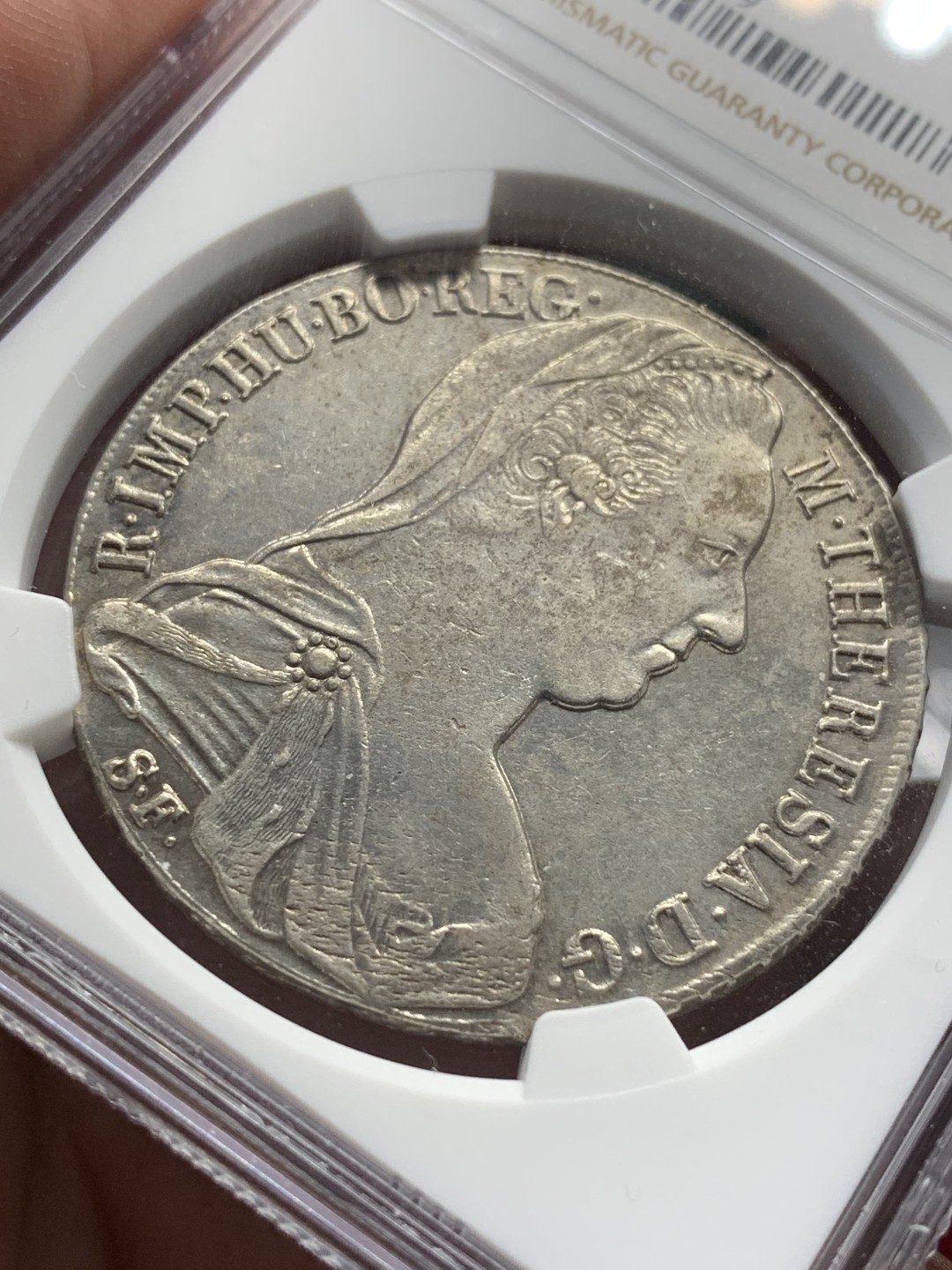 《竞宝斋》第100场-纪念拍卖 (全场包邮)中拍得限量纪念章 NGC AU评级 奥地利 原铸 1815-28年米兰版  ISSUE 1780/HAFNER目录36b/ 大奶妈泰勒银币