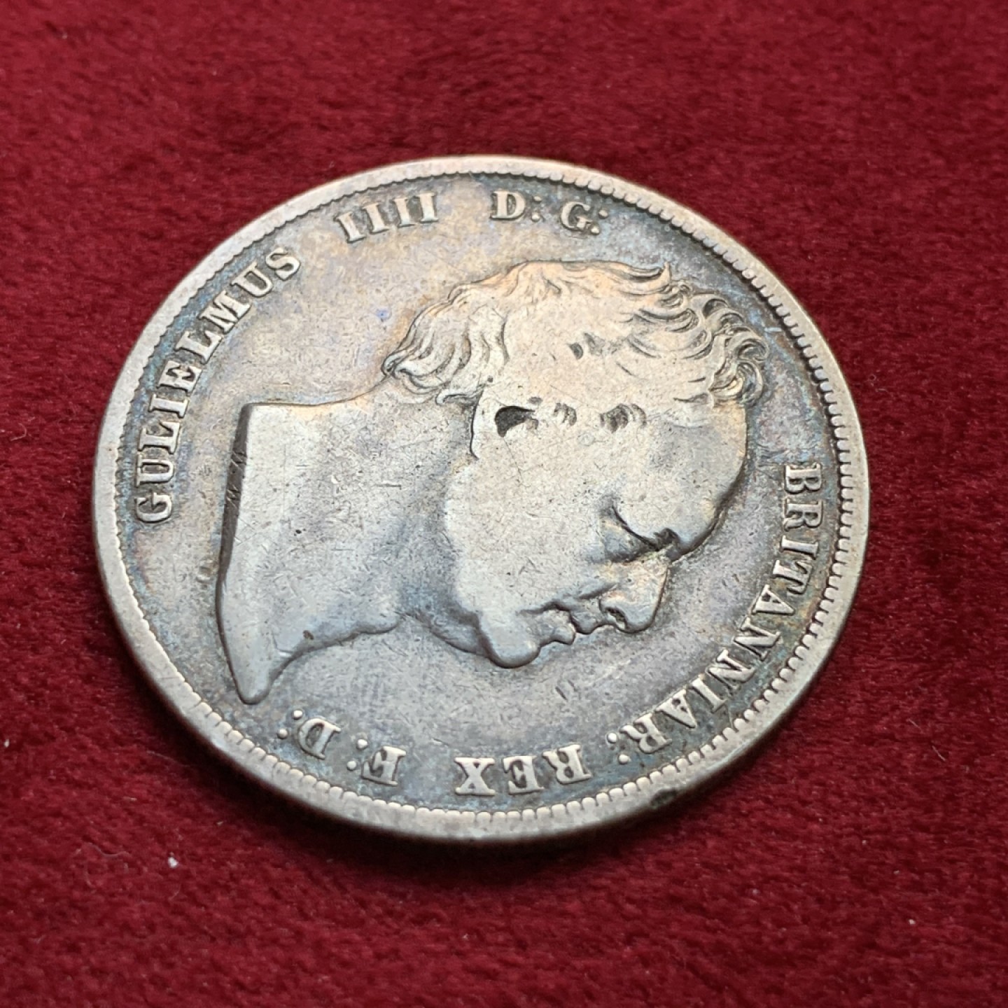 《竞宝斋》第100场-纪念拍卖 (全场包邮)中拍得限量纪念章 英国 1836年 威廉四世 半克朗银币 自然状态 带深彩包浆 非常不错