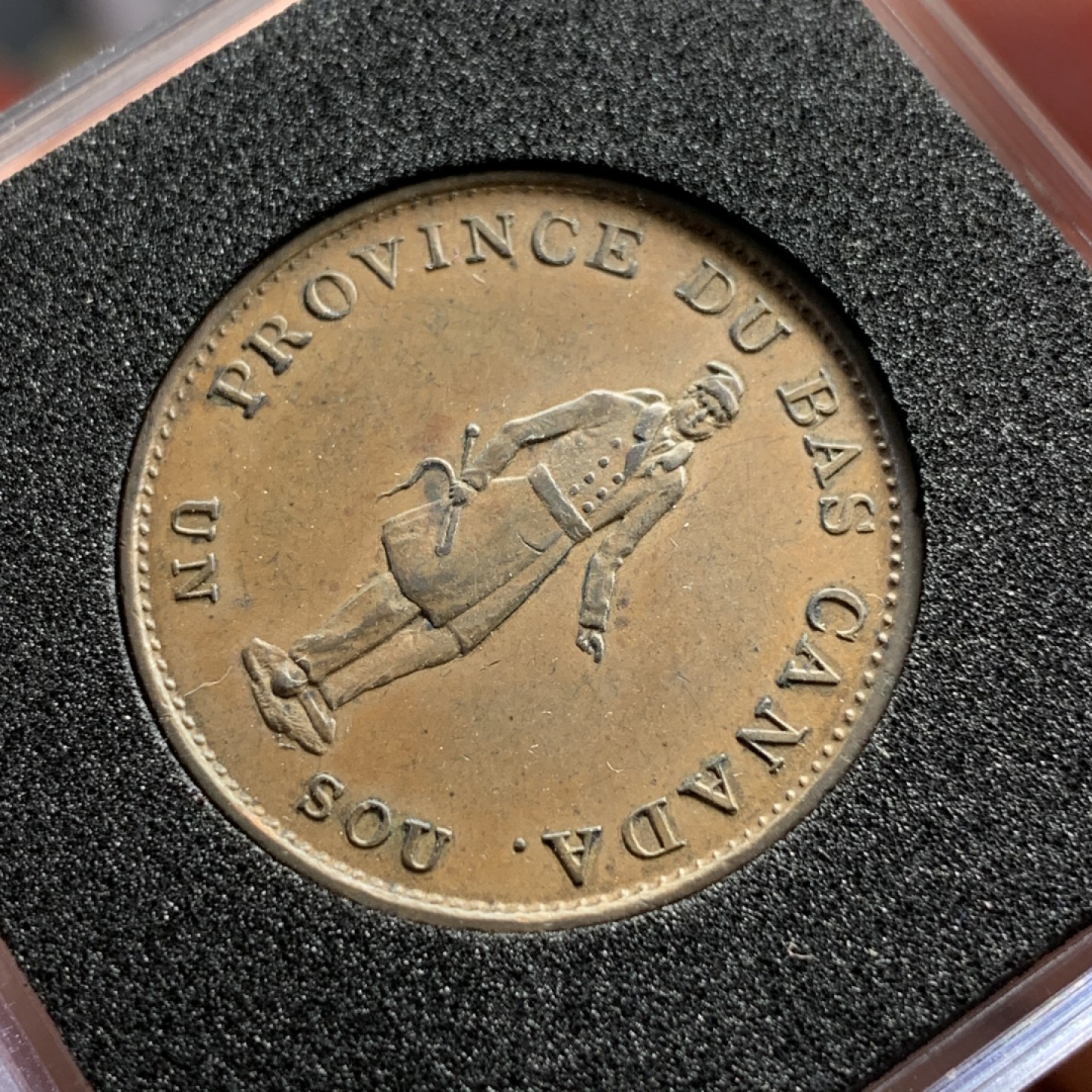 《竞宝斋》第100场-纪念拍卖 (全场包邮)中拍得限量纪念章 英属加拿大 1837年 下加拿大省 银行 半便士 铜币人物鼻尖清晰 状态所见最好