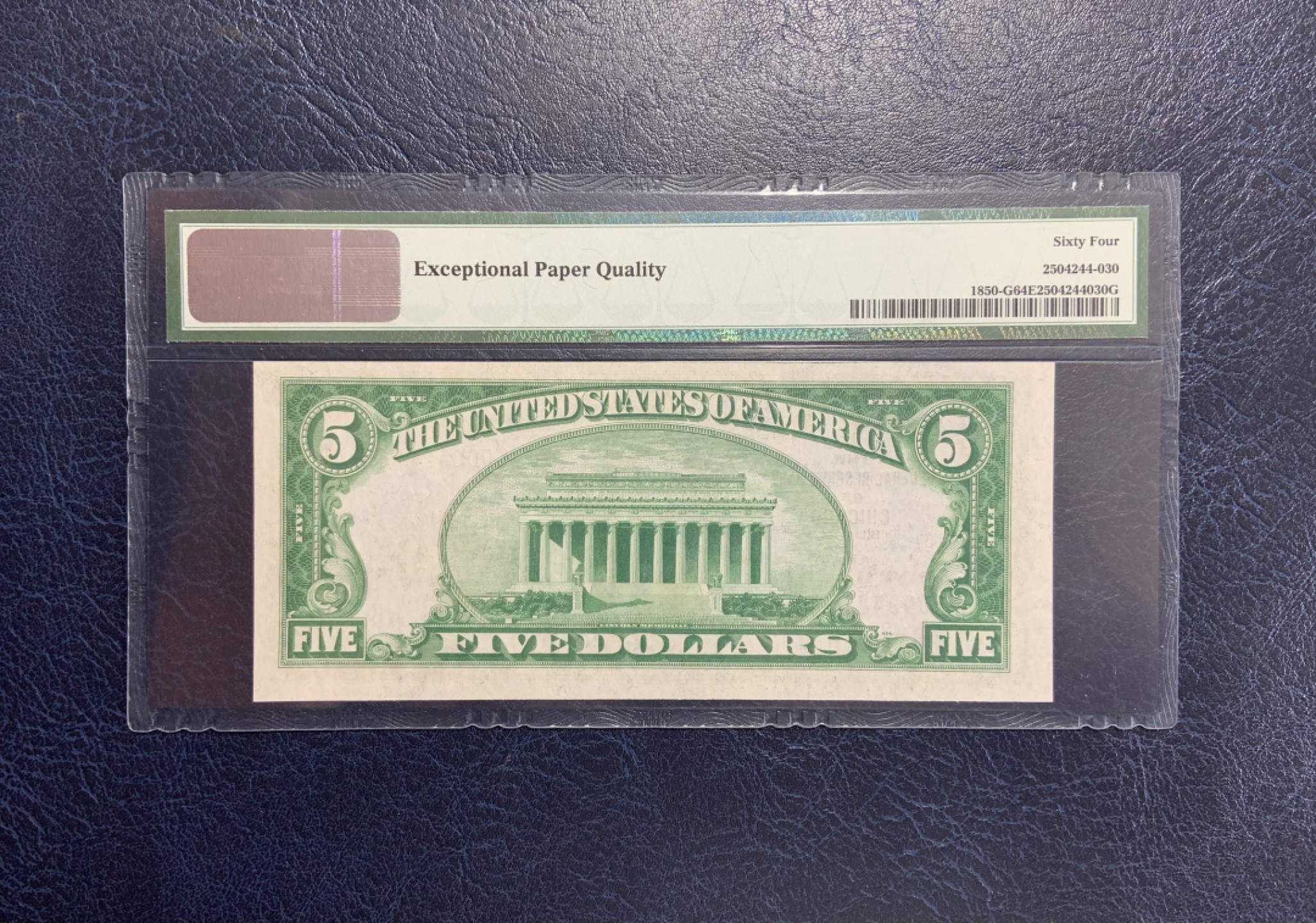 收藏联盟Quantum Auction 第195期拍卖(已更新) 美国1929年联邦储备券5元 PMG64e 