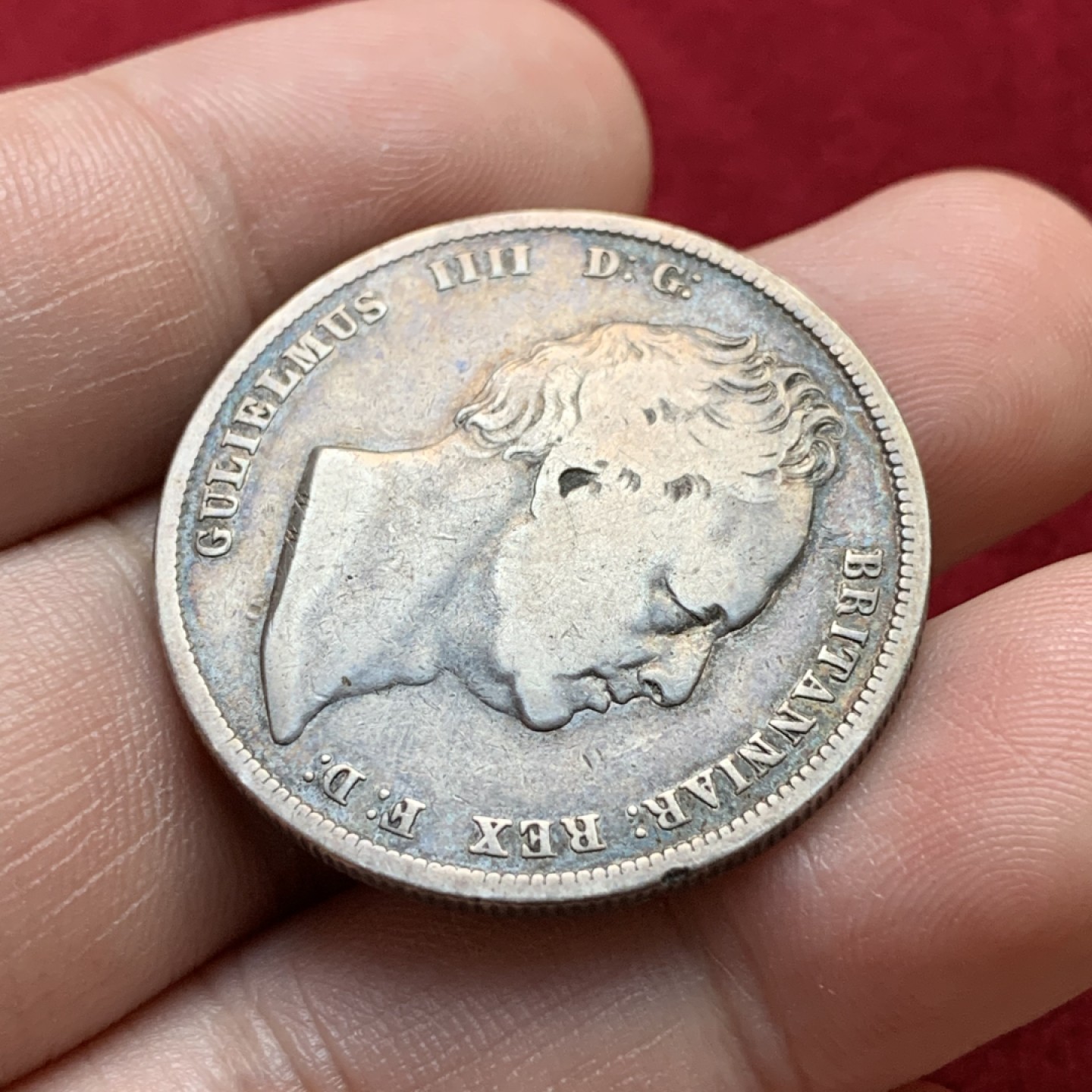 《竞宝斋》第100场-纪念拍卖 (全场包邮)中拍得限量纪念章 英国 1836年 威廉四世 半克朗银币 自然状态 带深彩包浆 非常不错