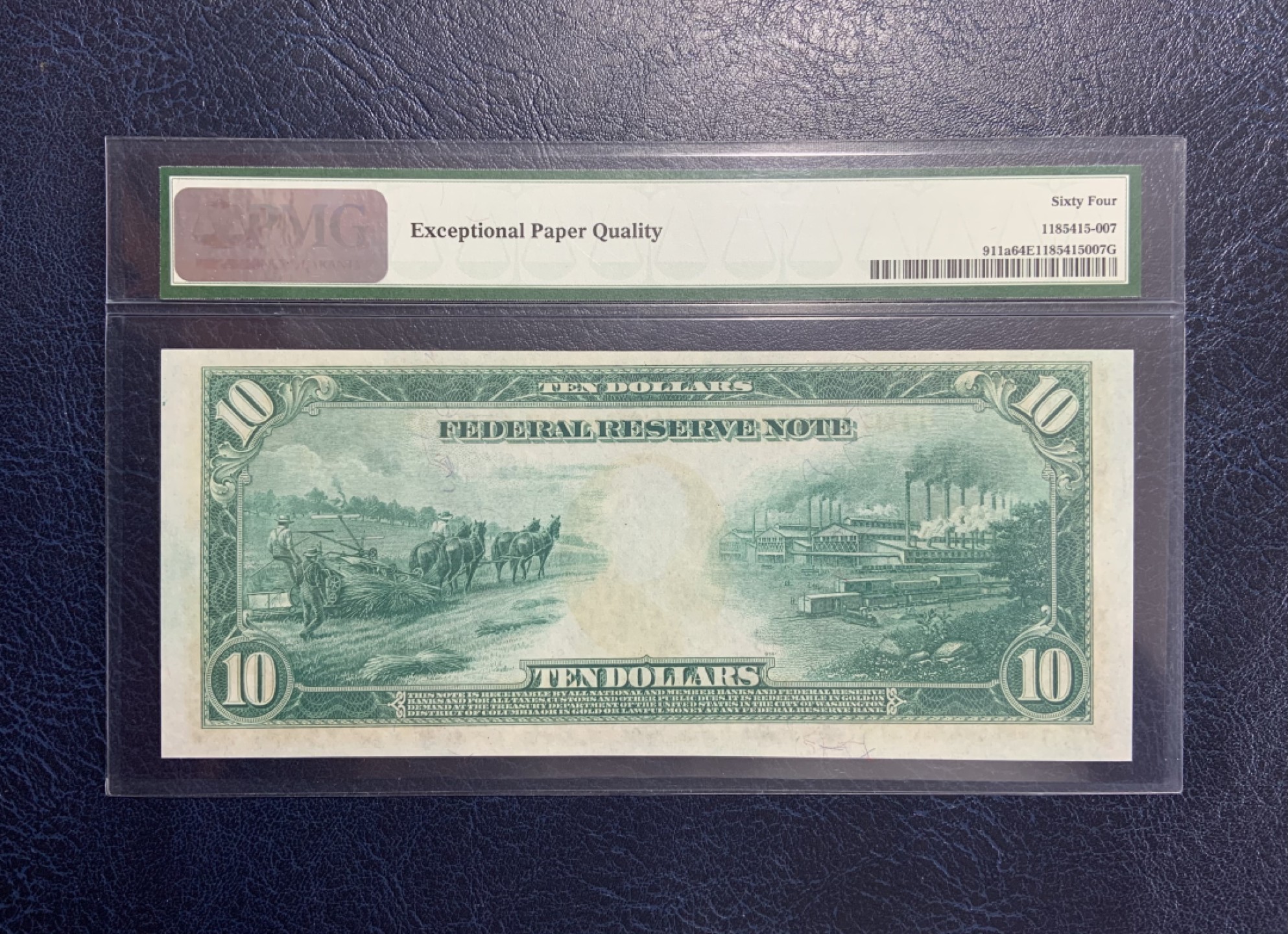 收藏联盟Quantum Auction 第195期拍卖(已更新) 美国1914年联邦储备券10元 PMG64e 大票幅