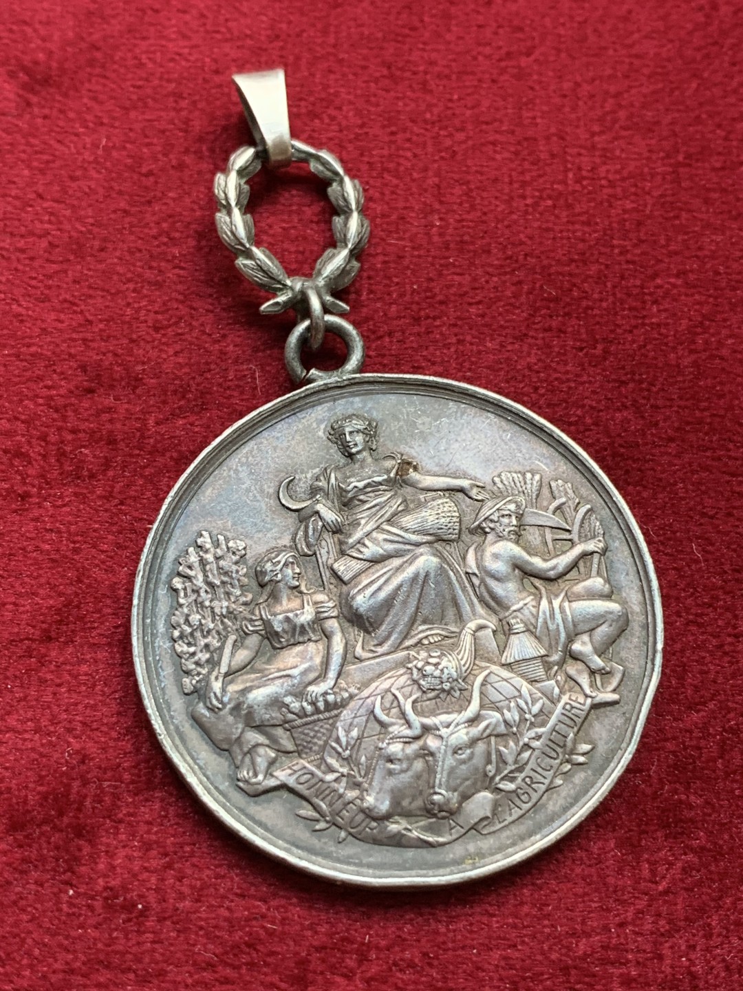 《竞宝斋》第100场-纪念拍卖 (全场包邮)中拍得限量纪念章 法国 农业部 银章  设计新颖 细节非常好 20.3克 圆章直径36.9mm