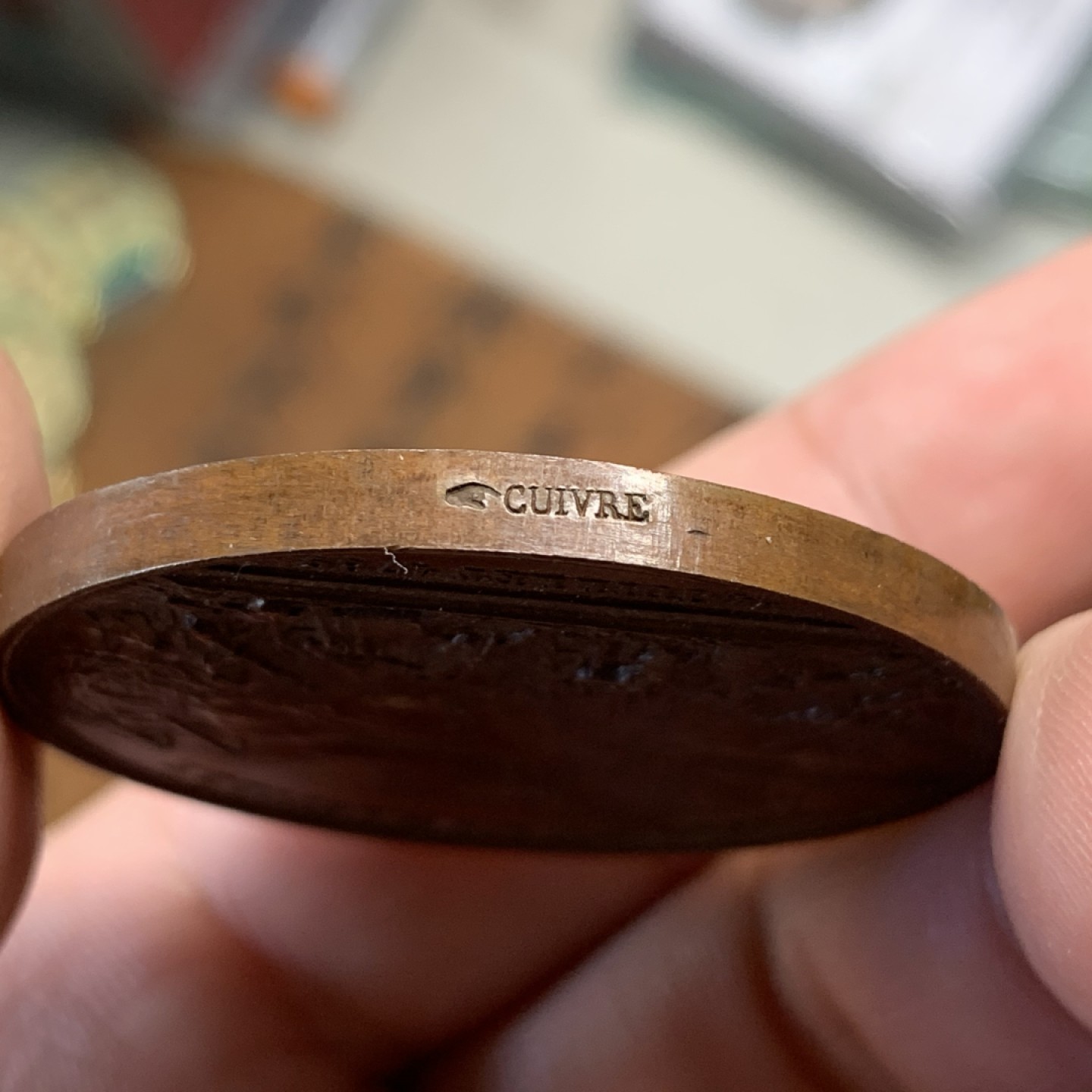 《竞宝斋》第100场-纪念拍卖 (全场包邮)中拍得限量纪念章 法国 1844年 纪念 攻占巴士底狱 铜章 巧克力包浆 细节精美 仿佛身临其境  重43.7克 直径42.4mm 厚重 手指铭