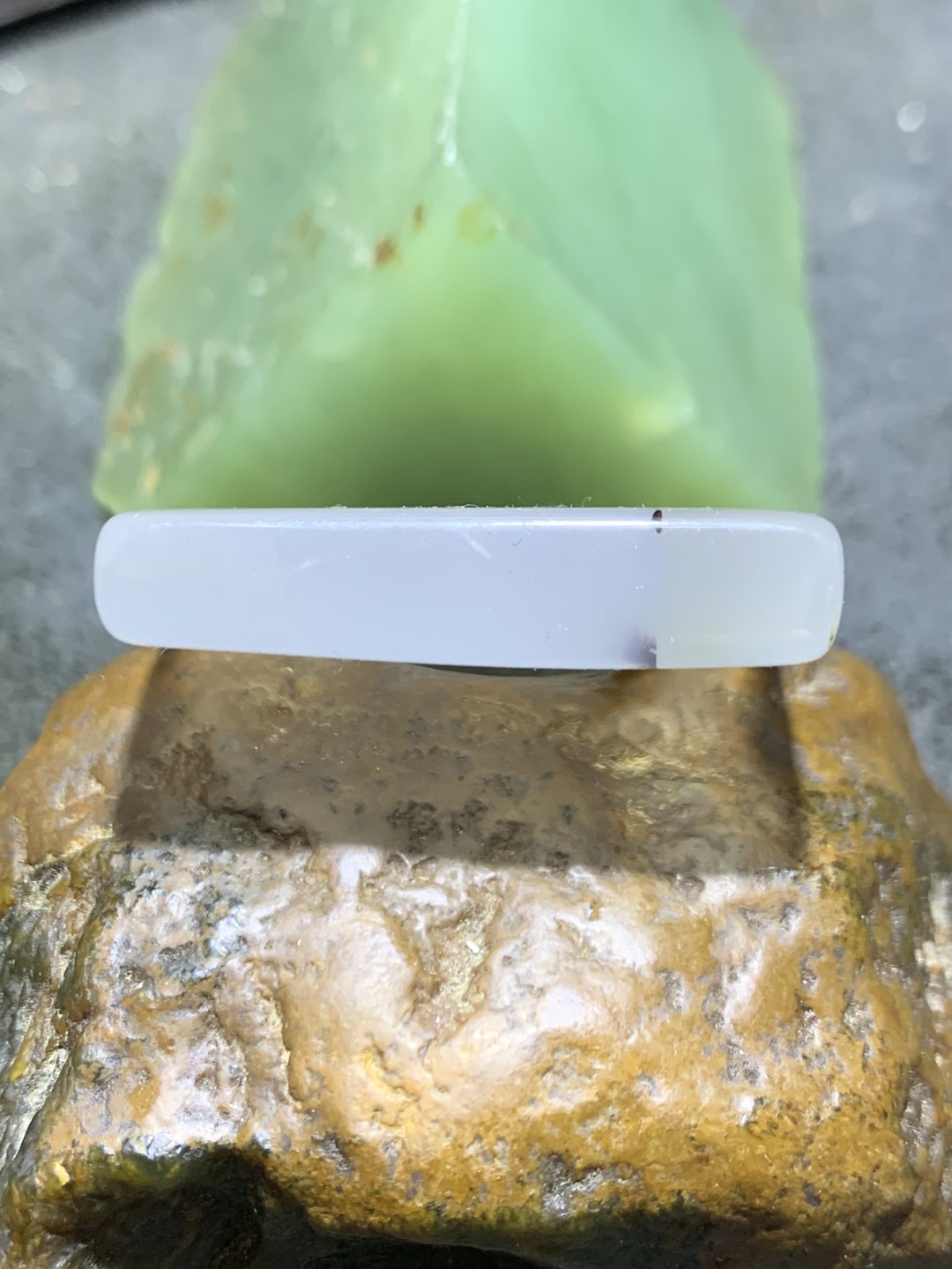 精美高玉化马达加斯加海洋玉髓立体纹牌子一个！