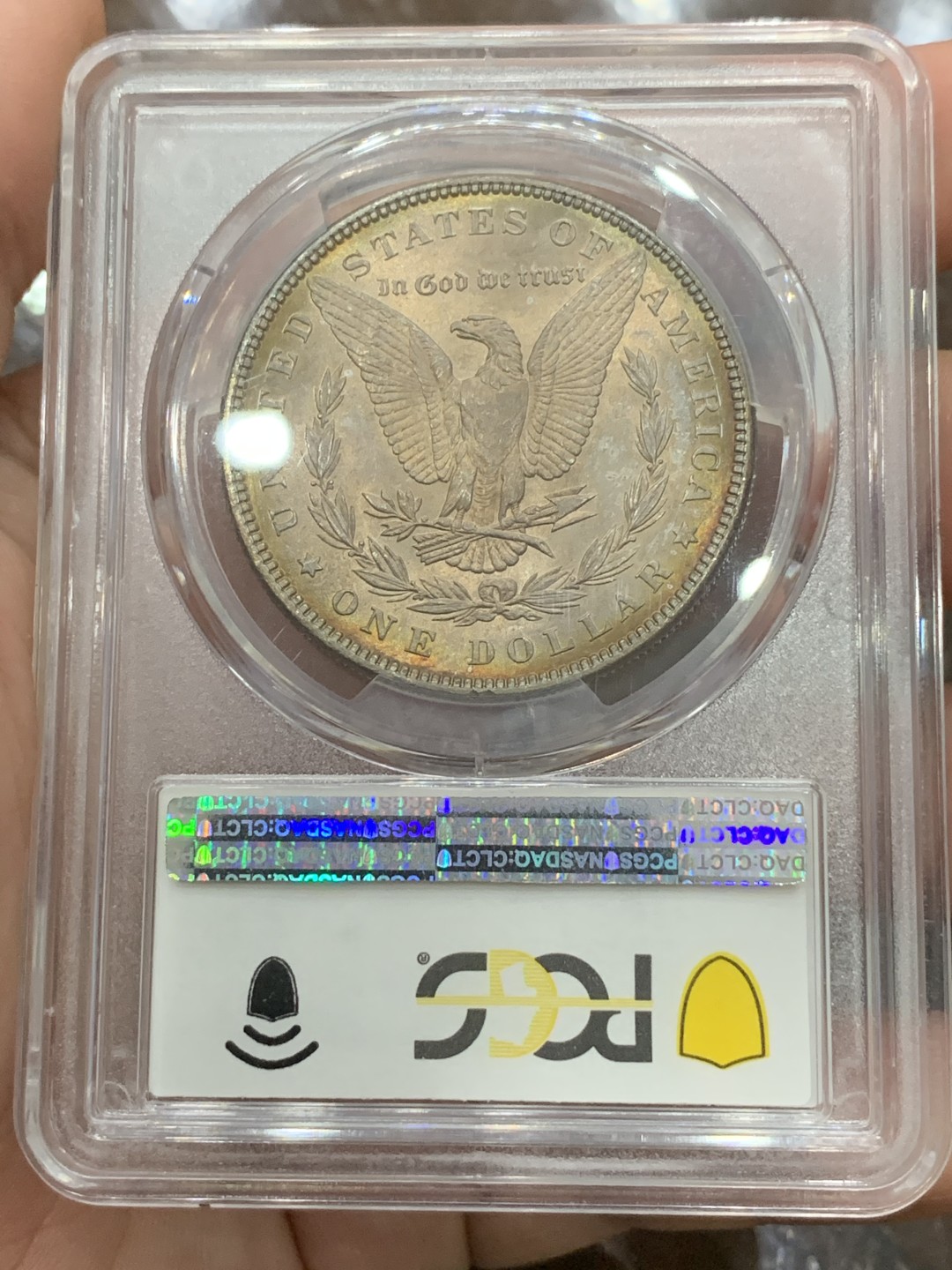 《竞宝斋》第100场-纪念拍卖 (全场包邮)中拍得限量纪念章 PCGS MS66 美国 1885年 五彩 摩根银元 双面包浆美丽 高分状态 细节不言而喻 自藏多年