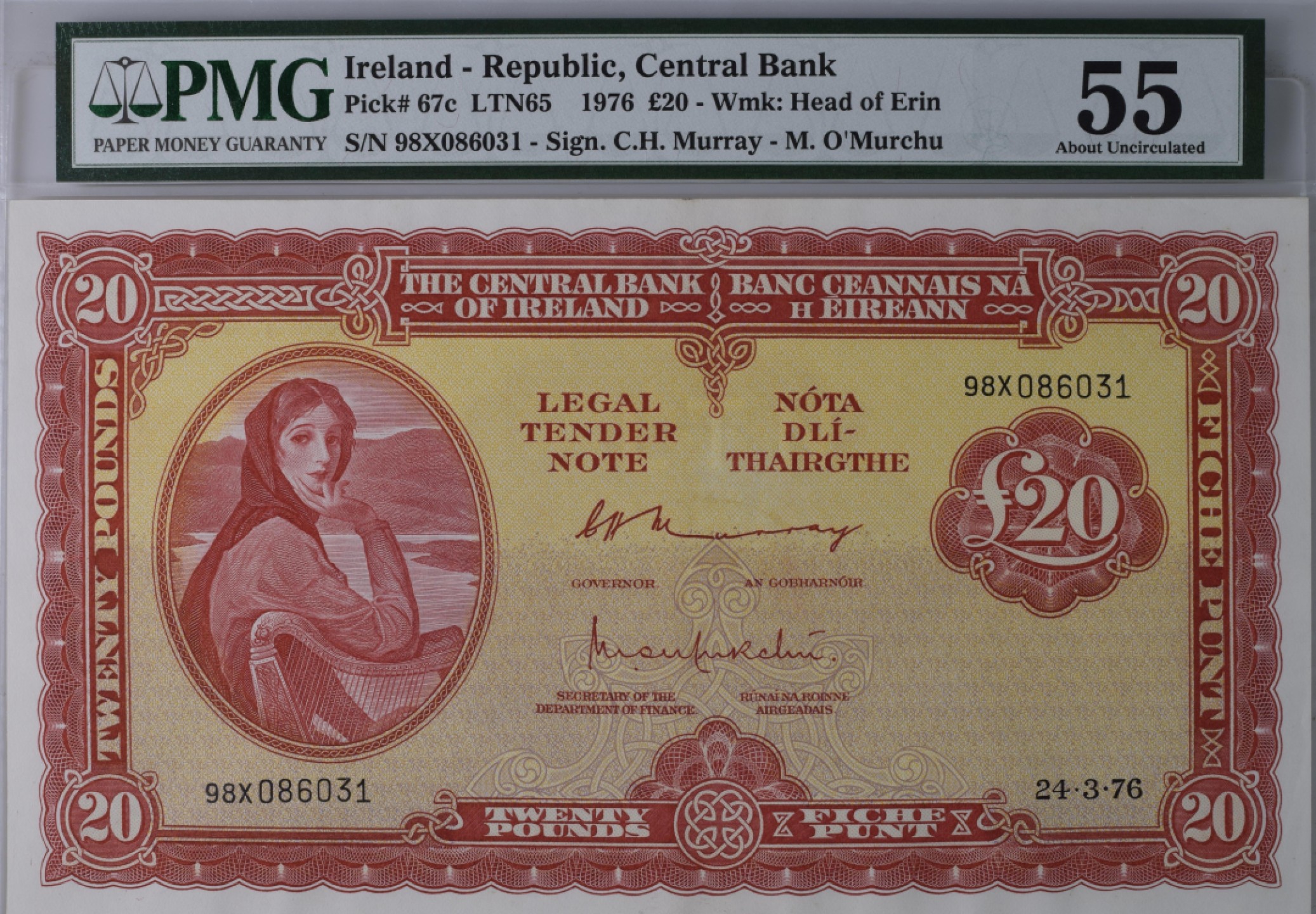 收藏联盟Quantum Auction 第195期拍卖(已更新) 爱尔兰1973年20镑 PMG55 拉夫雷夫人
