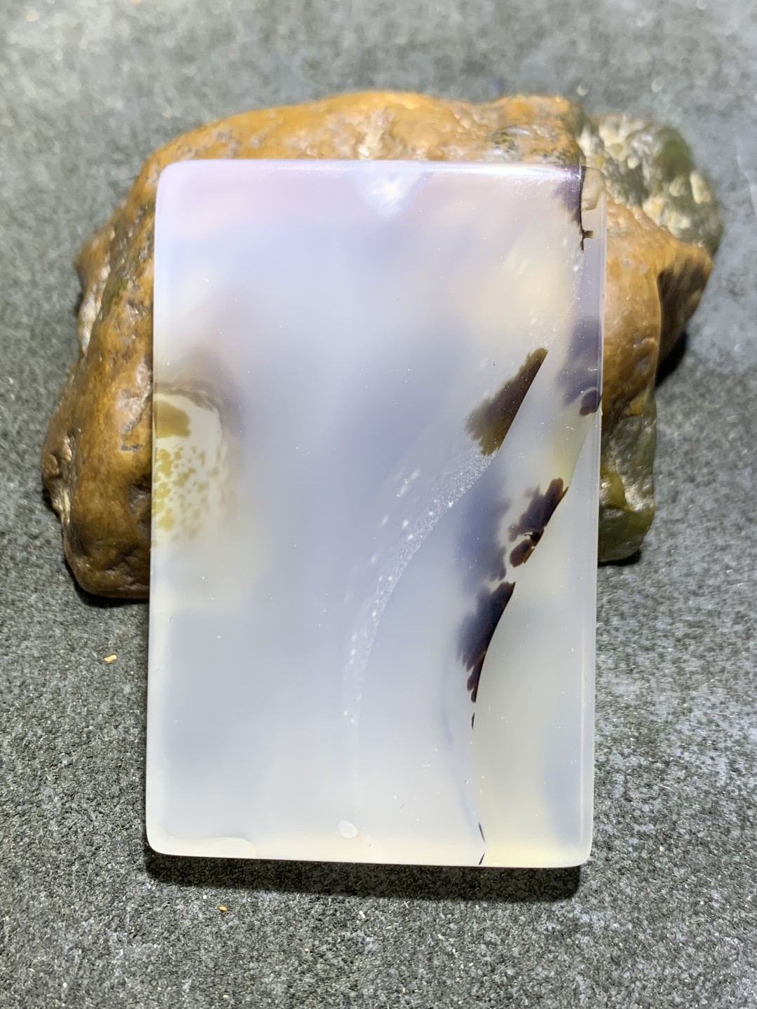 精美高玉化马达加斯加海洋玉髓立体纹牌子一个！