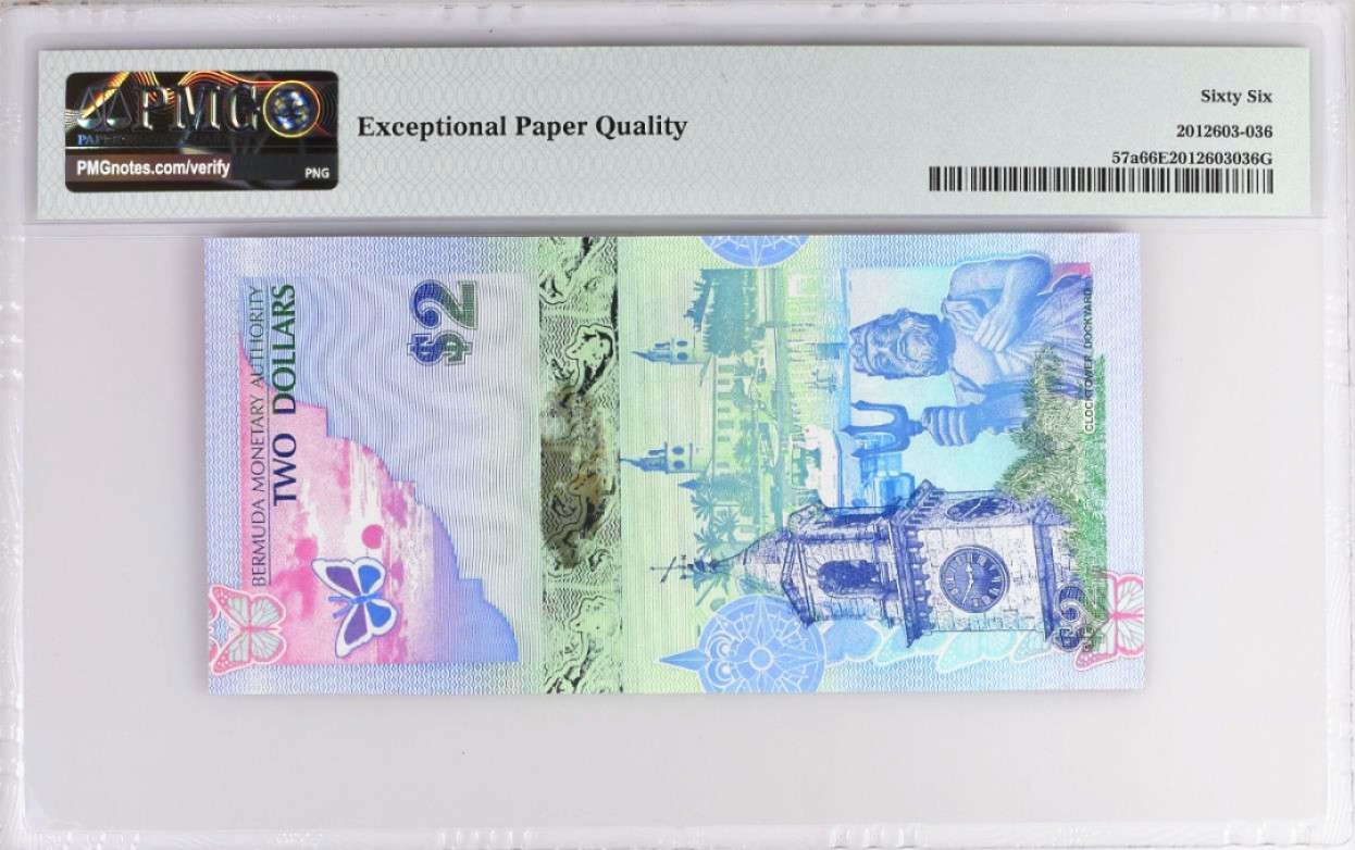 2009年百慕大2元塑料钞蘑菇冠，2009年INBS获奖钞