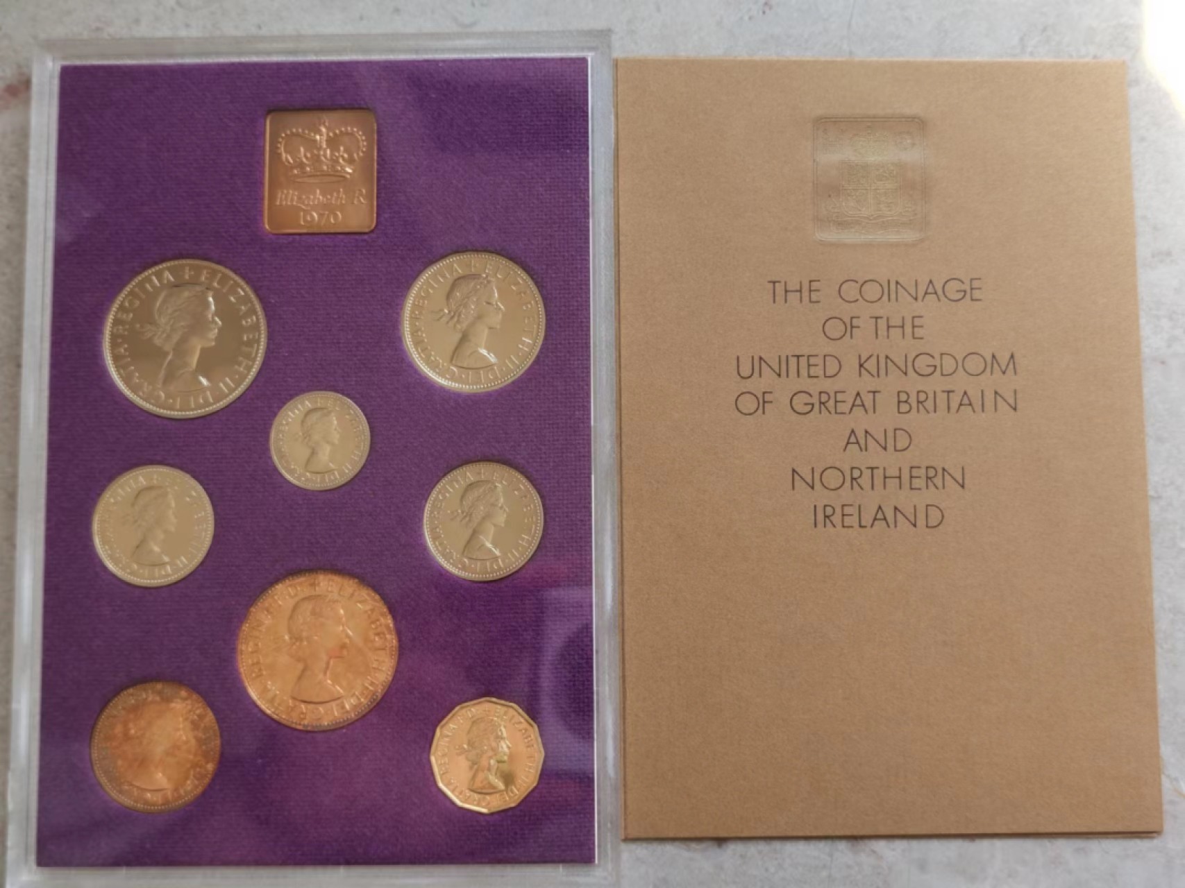 博洋堂世界钱币拍卖第001期（全场包邮） 1970年英国原装精制套币，12进制关门币，全品热门品种