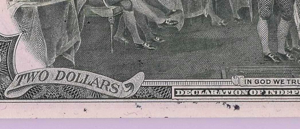 1976年美国建国200周年首发纪念钞2美元+首日邮票+油墨错币