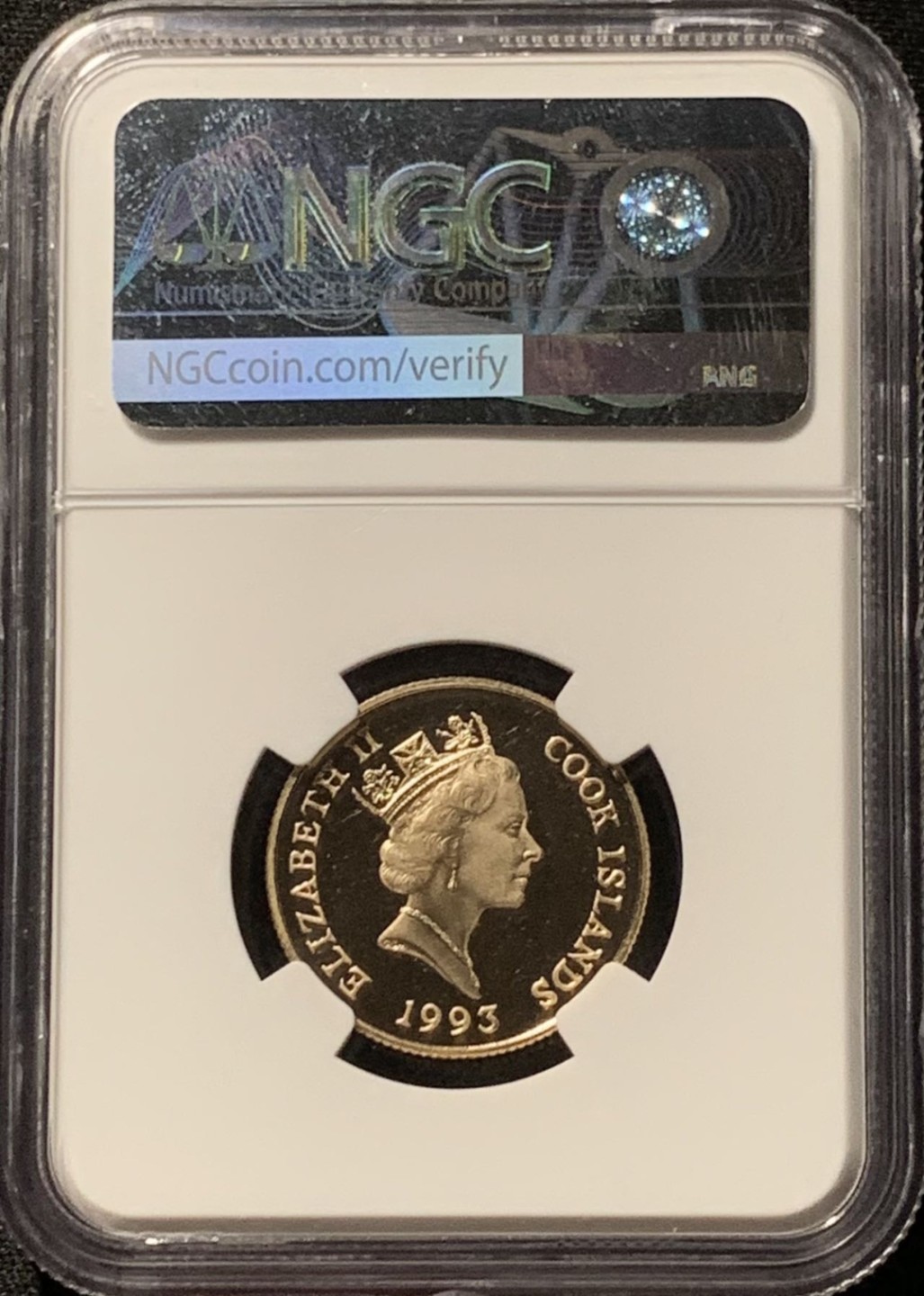 紫瑗钱币——第285期拍卖 库克群岛 1993年 发现美洲500后年 库克船长 50元 金币 NGC PR66 UC