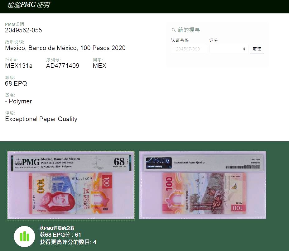 2020年墨西哥100比索，2020年IBNS获奖钞