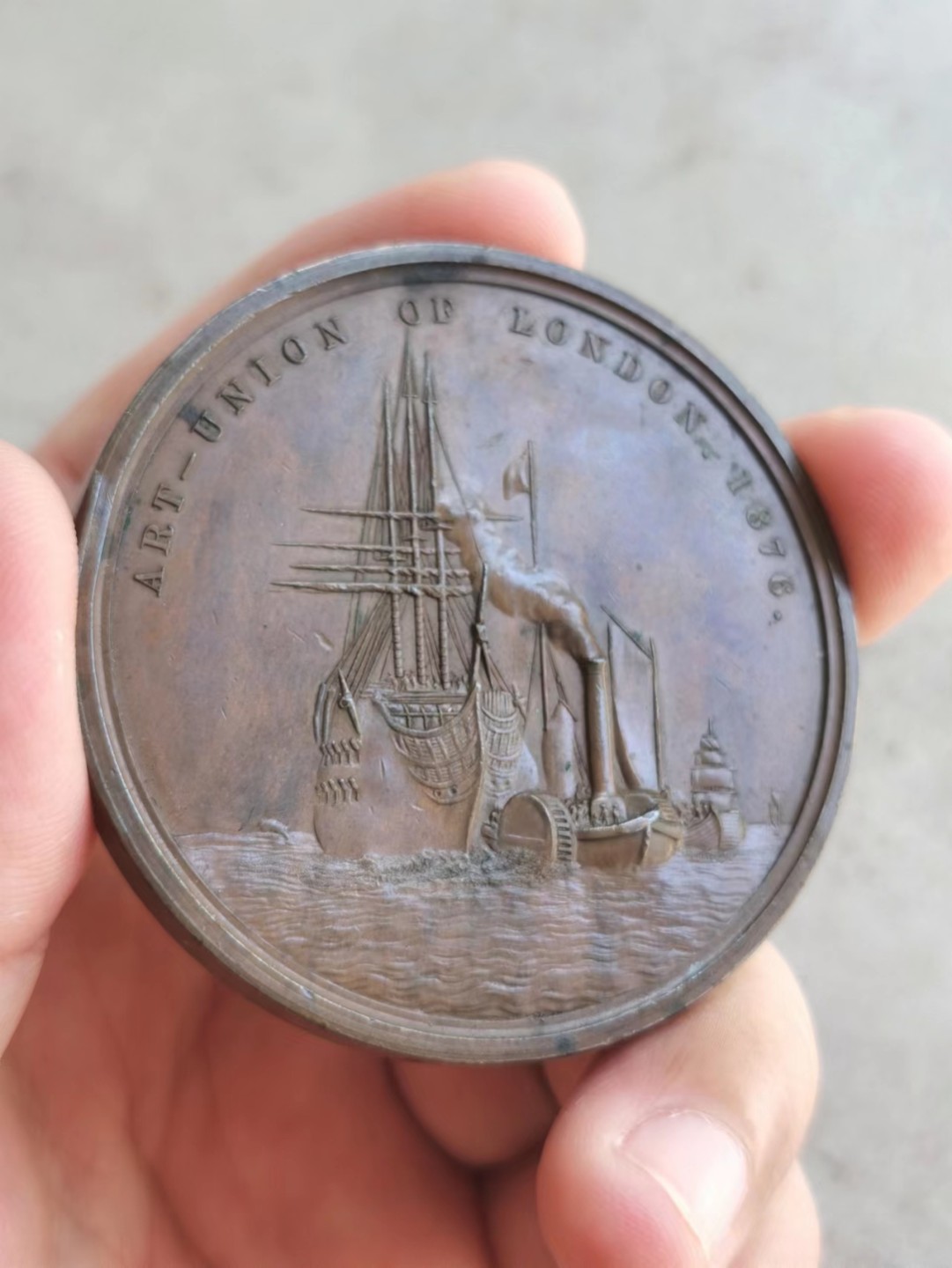 博洋堂世界钱币拍卖第001期（全场包邮） 伦敦艺术联盟 1876年铜章作品23号，主题：特纳（Turner）55mm，作者：L.C.Wyon