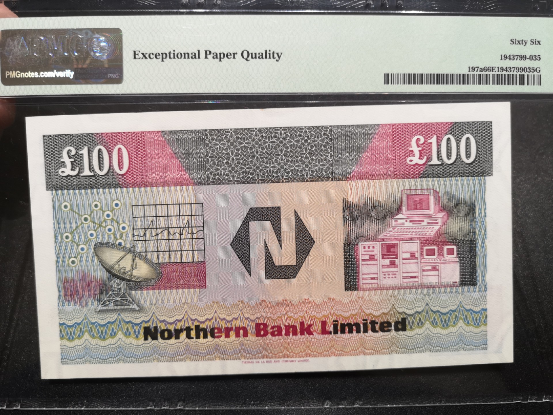 《外钞收藏家》第二百零六期 1990年北爱尔兰100镑 PMG66 精美大票幅