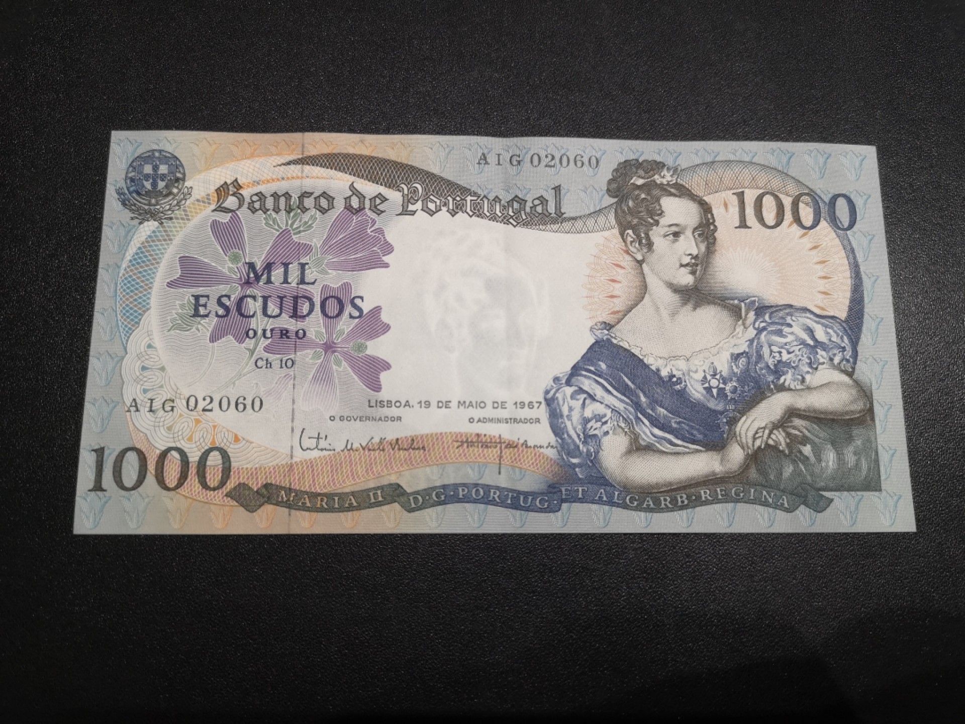《外钞收藏家》第二百零六期 1967年葡萄牙1000 AU品相