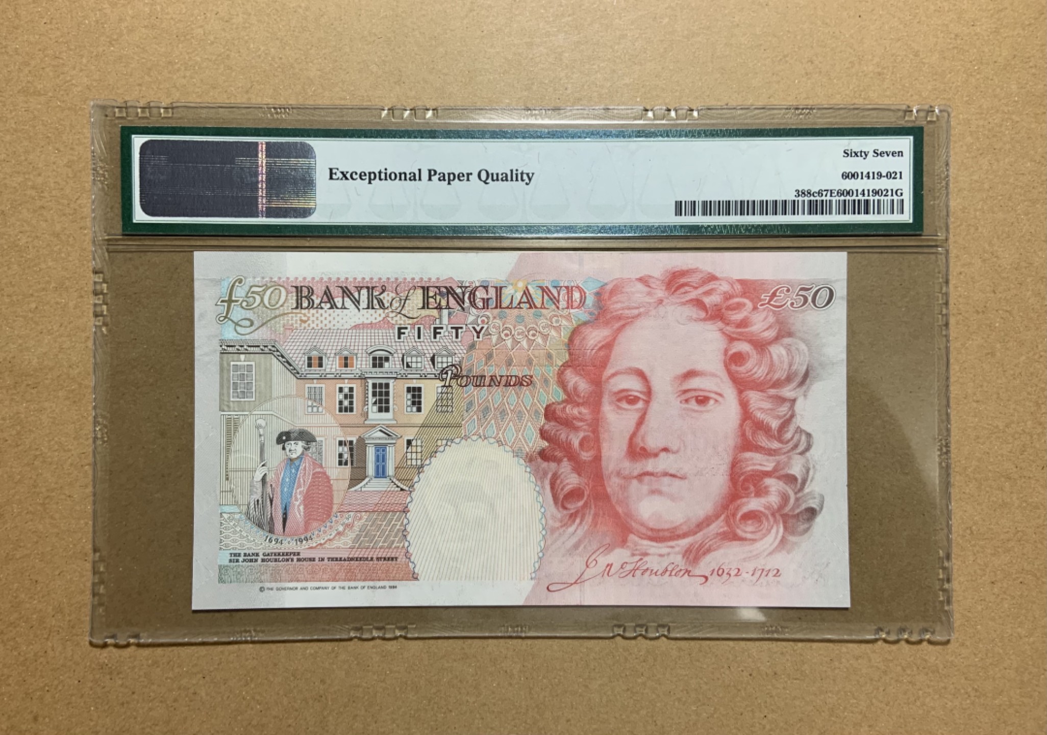 收藏联盟Quantum Auction 第197期拍卖 (已更新) 英国1994(2006)年50镑 PMG66 号码无47