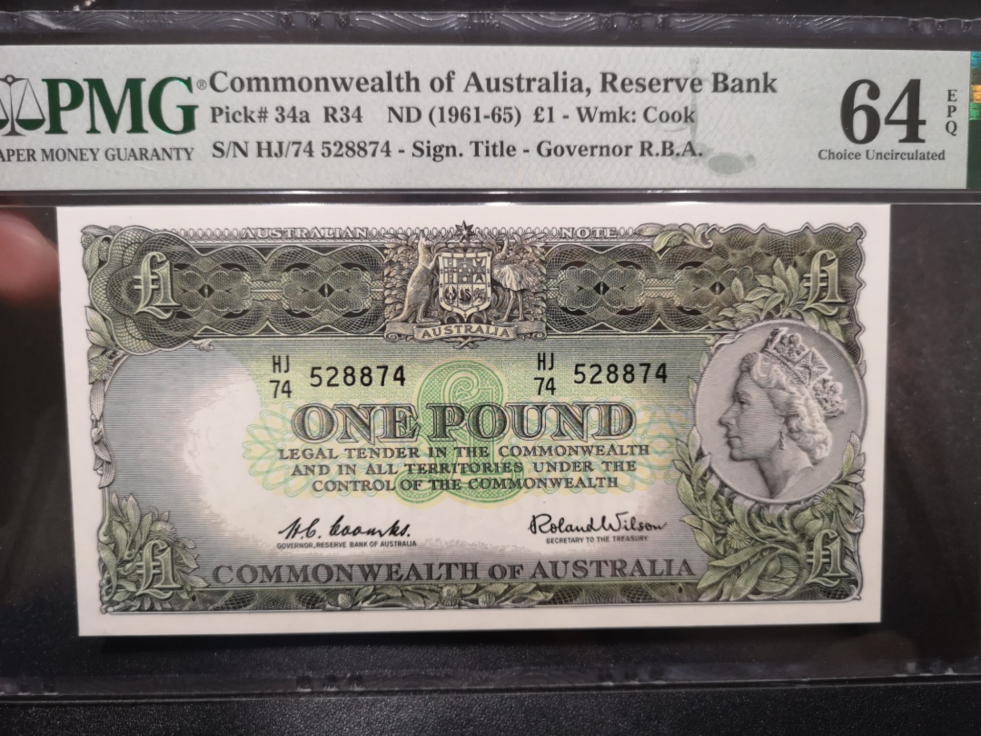 《外钞收藏家》第二百零六期 1961-65年澳大利亚1镑 PMG64E 精美老版