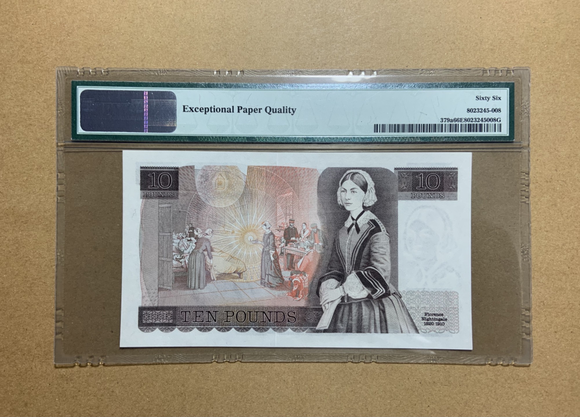 收藏联盟Quantum Auction 第197期拍卖 (已更新) 英国1975-80年10英镑 PMG66 现代护理学奠基人 提灯女神南丁格尔 号码无47