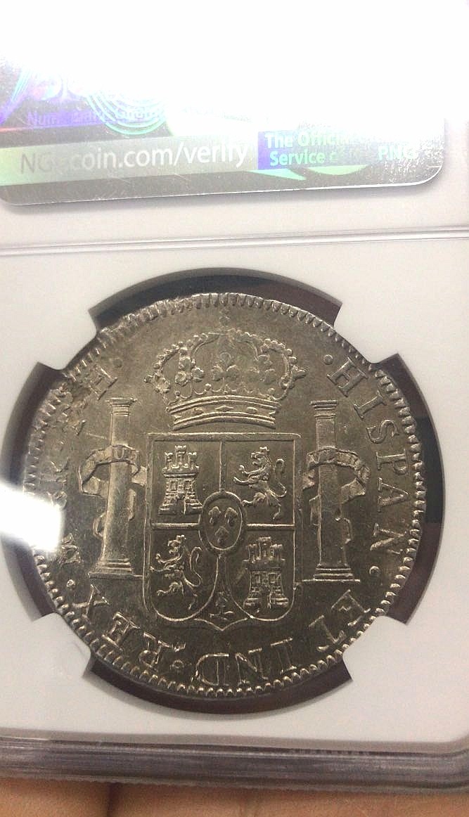 博洋堂世界钱币拍卖第001期（全场包邮） NGC MS62 1809年墨西哥费七军装双柱，深打完美