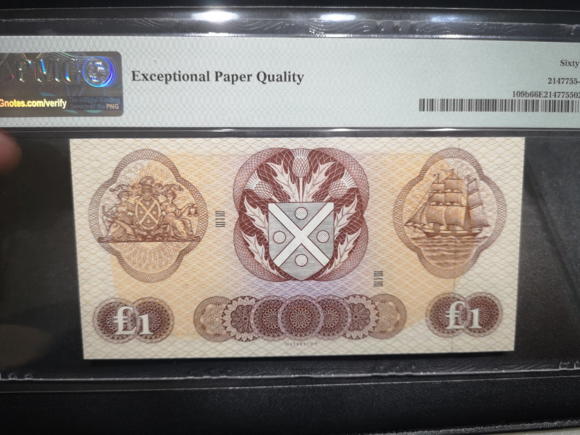 《外钞收藏家》第二百零六期 1969年苏格兰1镑 PMG66