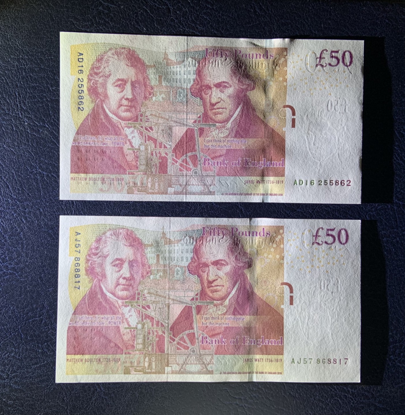 收藏联盟Quantum Auction 第197期拍卖 (已更新) 英国2010版50镑两张 品相全新UNC 不同签名各一张