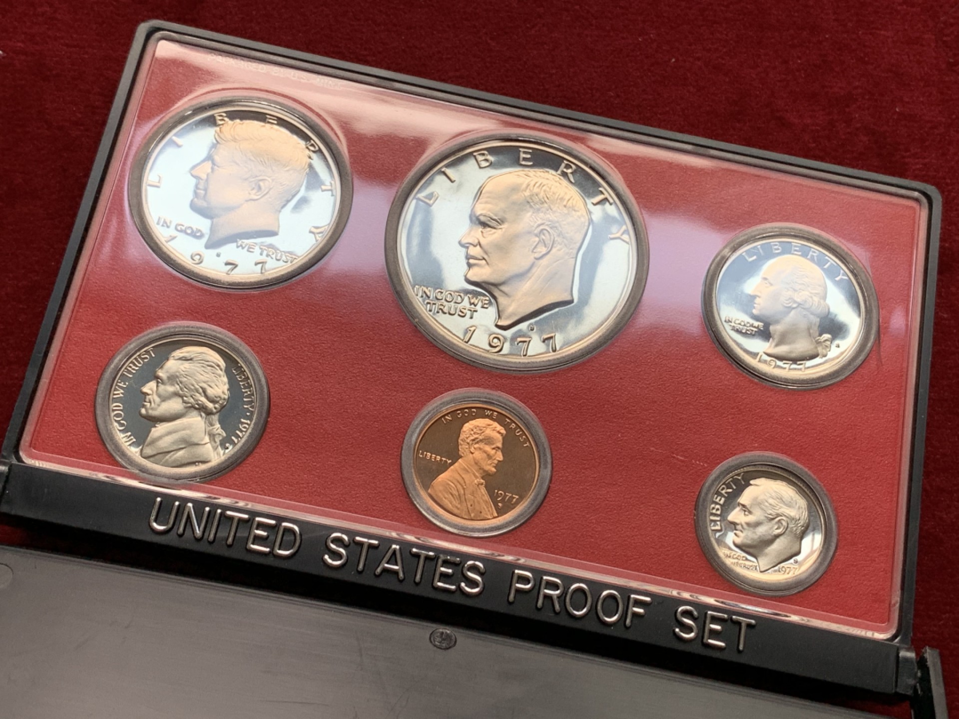 《竞宝斋》第102场-本周四 套币裸币专场（全场不限金额包邮） PROOF封装 美国 1977-S年六枚装精制套币 