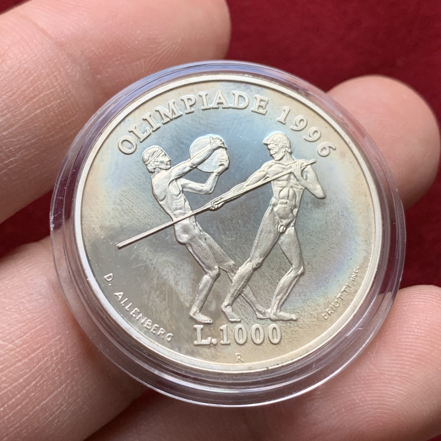 《竞宝斋》第102场-本周四 套币裸币专场（全场不限金额包邮） 原盒证书 圣马力诺 1996年 奥运纪念 1000里拉精制银币