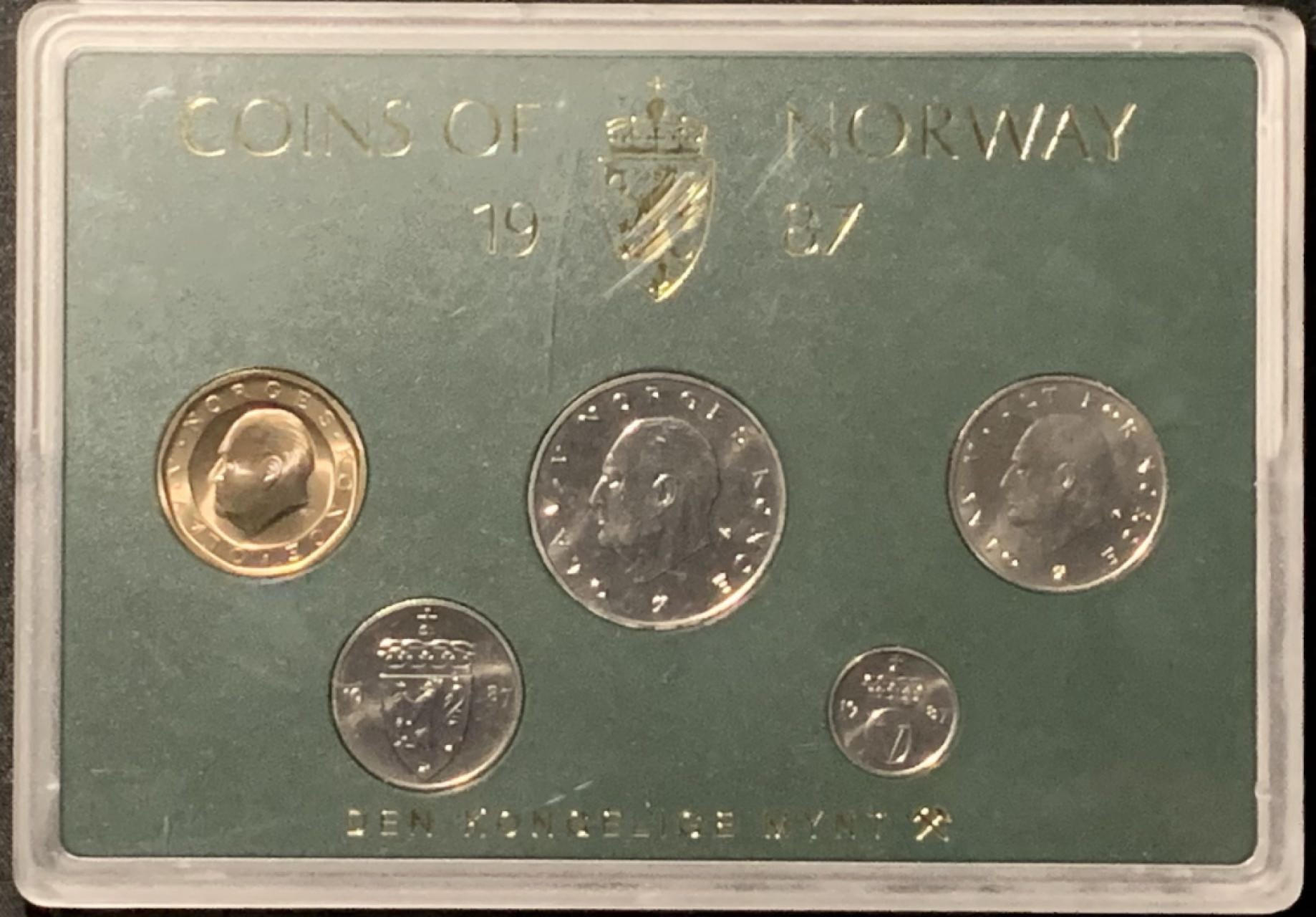 紫瑗钱币——第329期拍卖 挪威 1987年 流通硬币 10欧尔——10克朗 5枚全套 原厂