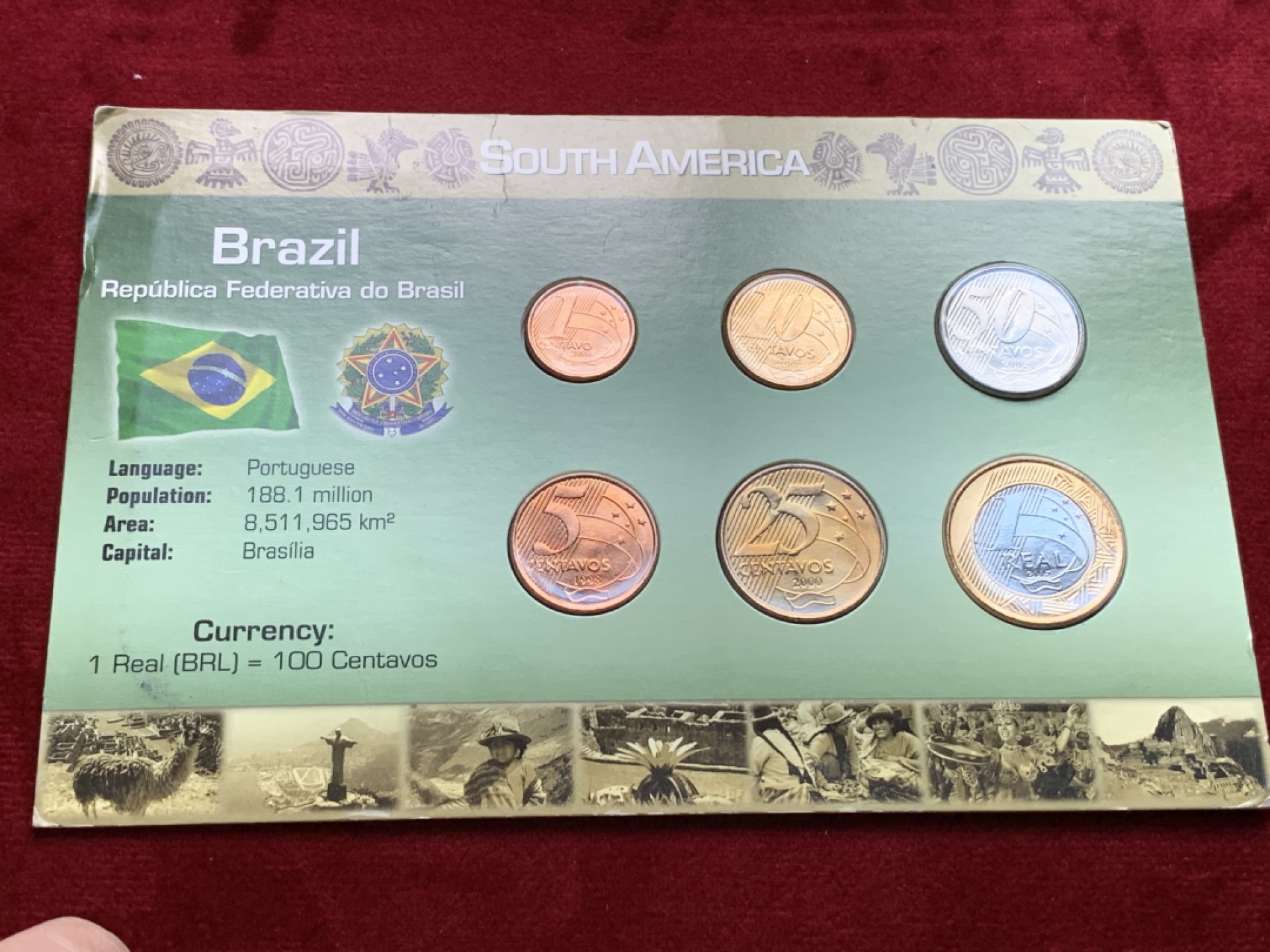 《竞宝斋》第102场-本周四 套币裸币专场（全场不限金额包邮） 卡装 巴西不同面值 六枚套硬币 非常漂亮