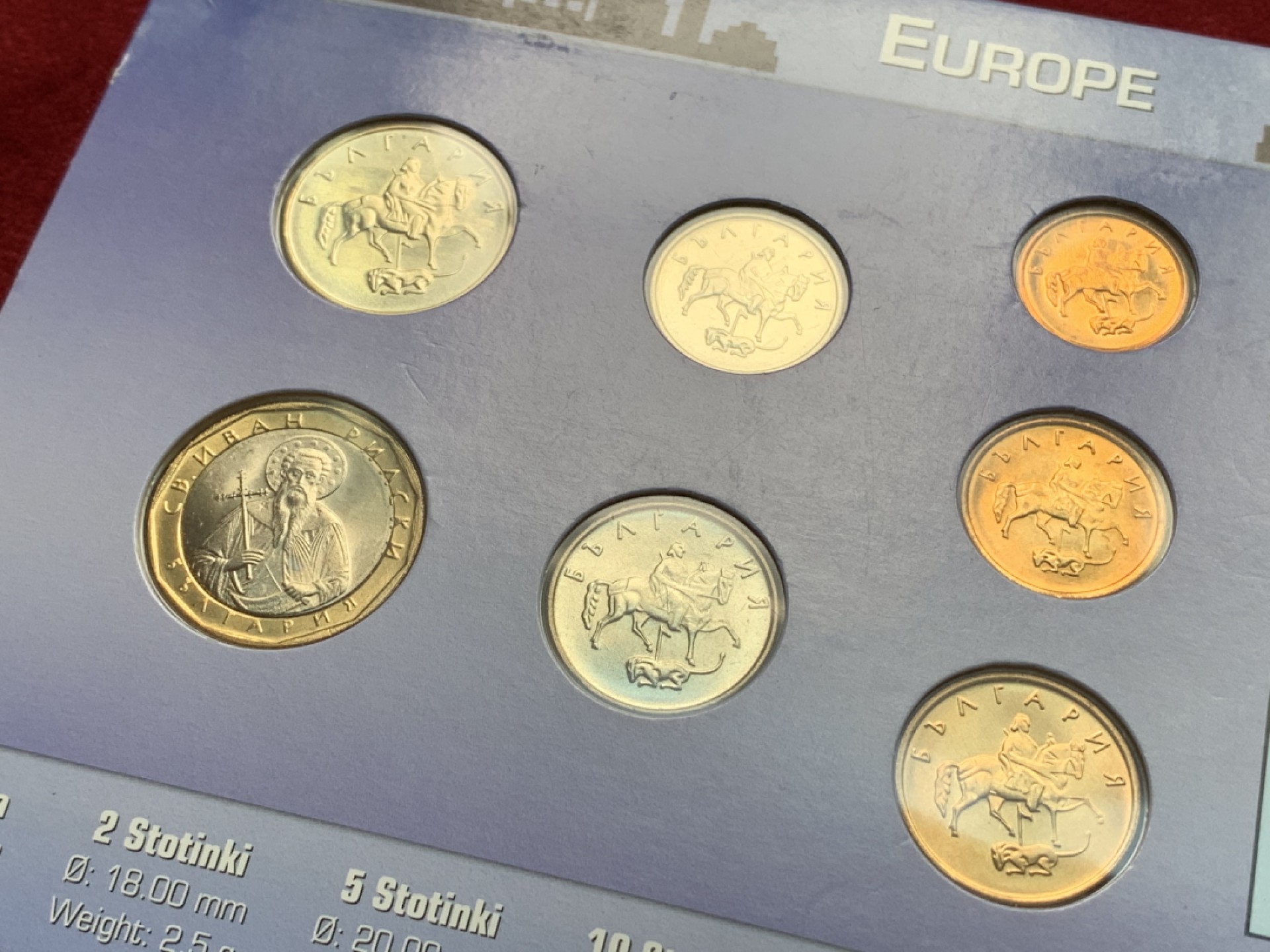 《竞宝斋》第102场-本周四 套币裸币专场（全场不限金额包邮） 卡装 保加利亚 不同面值7枚套一组