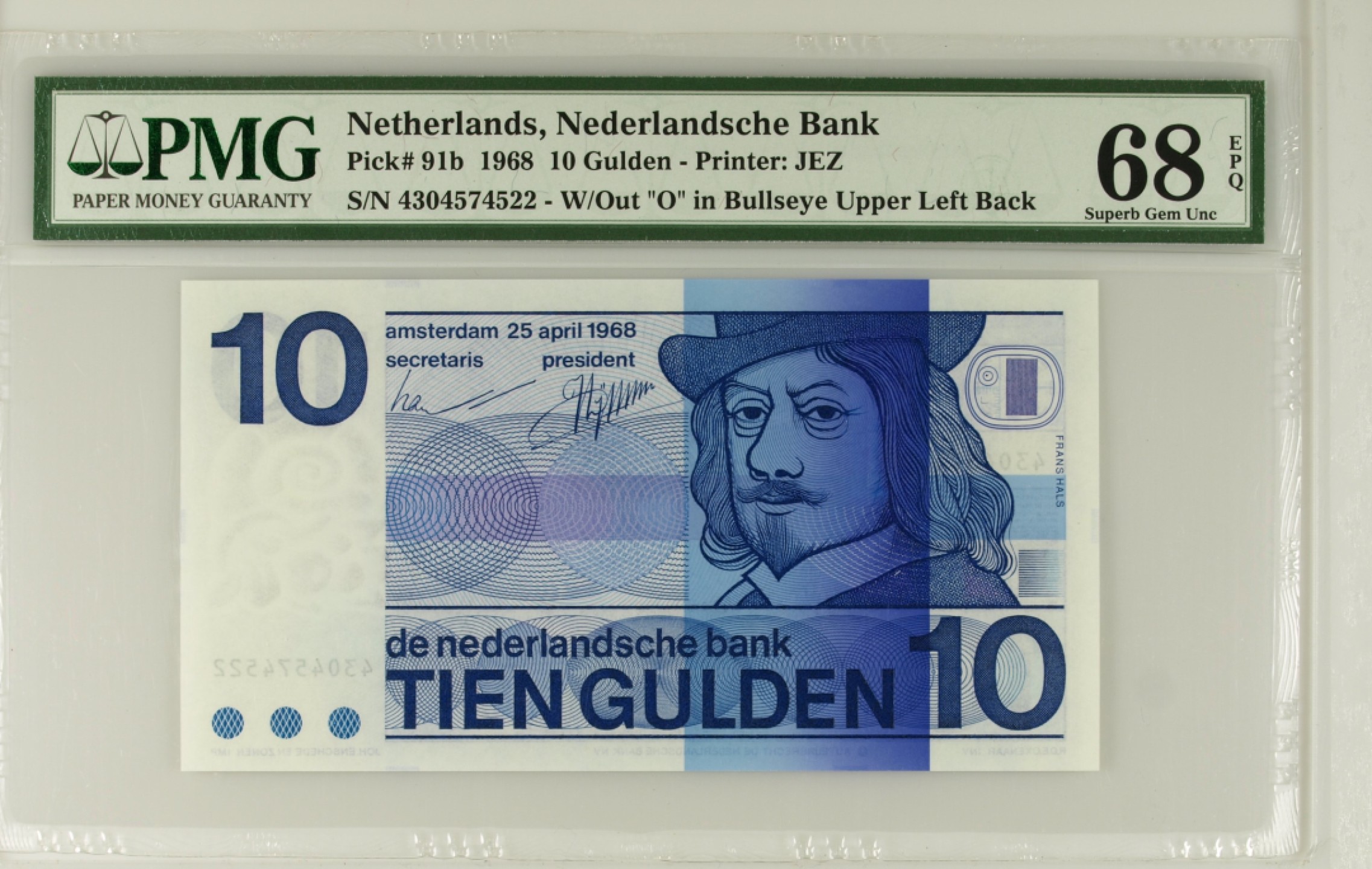 收藏联盟Quantum Auction 第197期拍卖 (已更新) 荷兰1968年10盾 PMG68