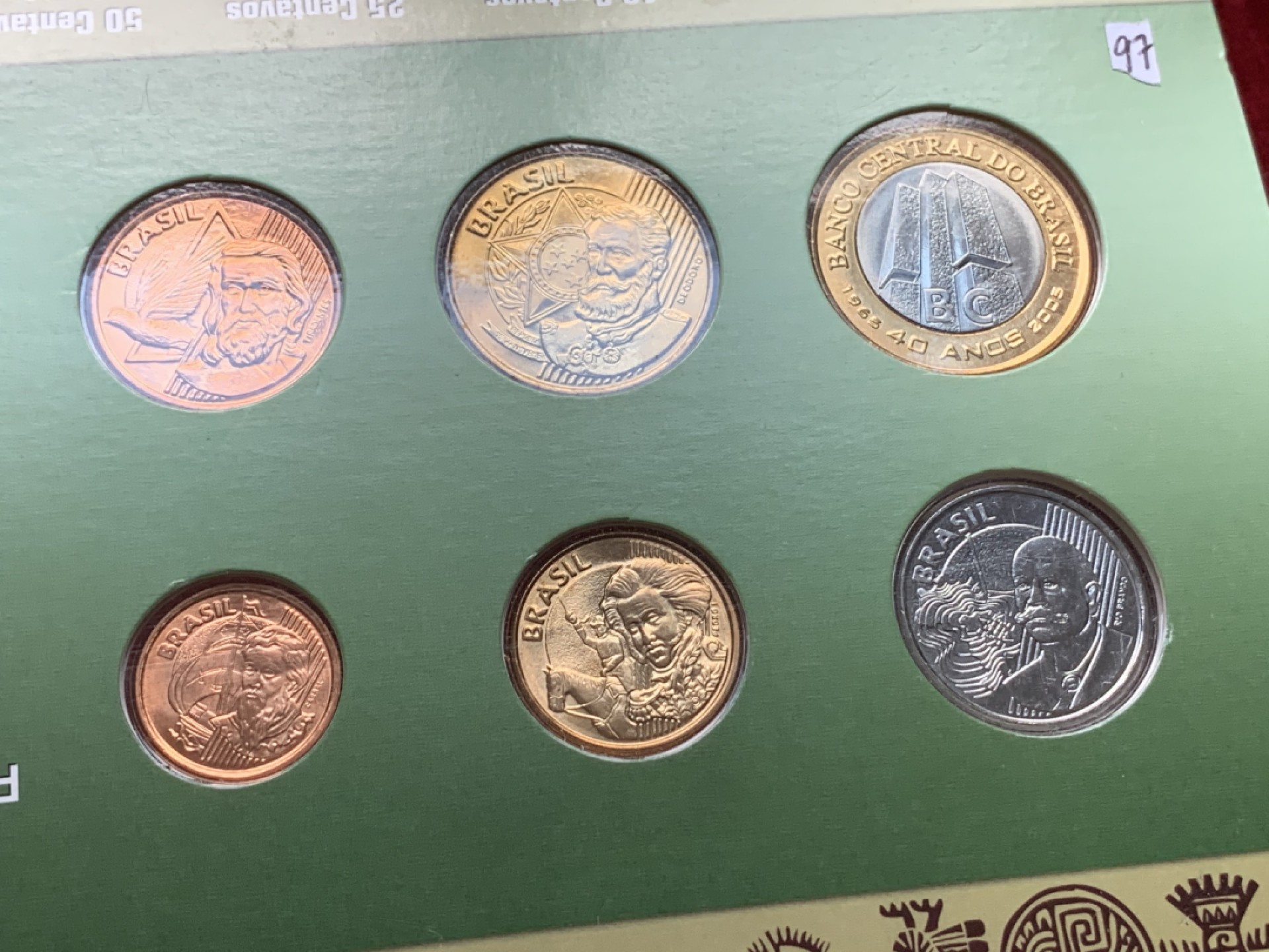 《竞宝斋》第102场-本周四 套币裸币专场（全场不限金额包邮） 卡装 巴西不同面值 六枚套硬币 非常漂亮