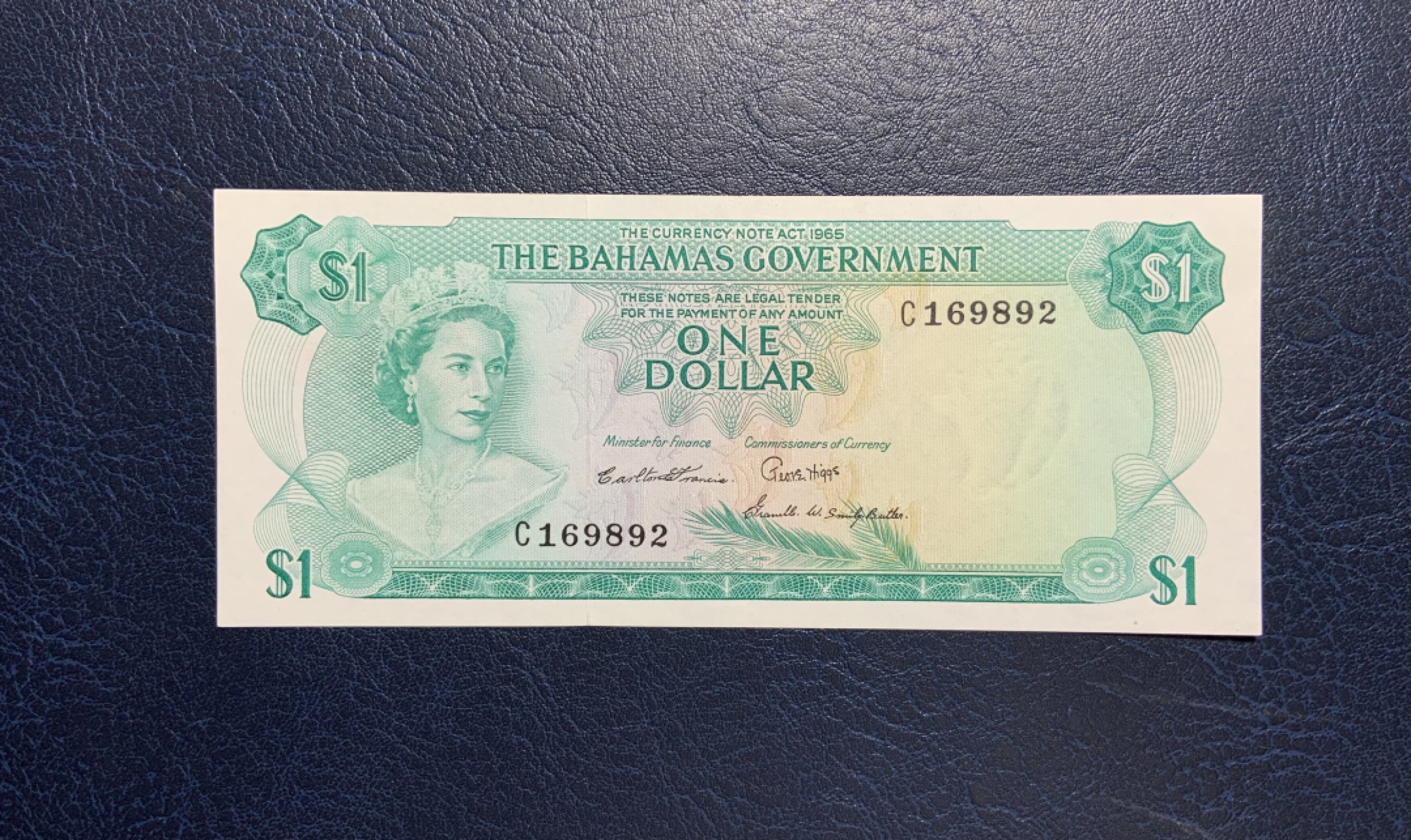 收藏联盟Quantum Auction 第197期拍卖 (已更新) 巴哈马1965年1元 品相AU 首发年份