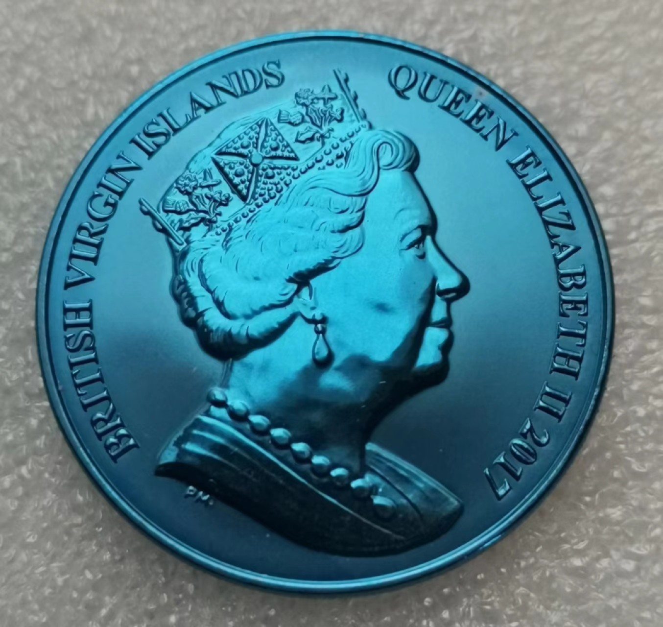 瓶子🏺第60期拍卖会 英属维尔京2017年海洋动物系列蓝马林鱼蓝色纪念钛币