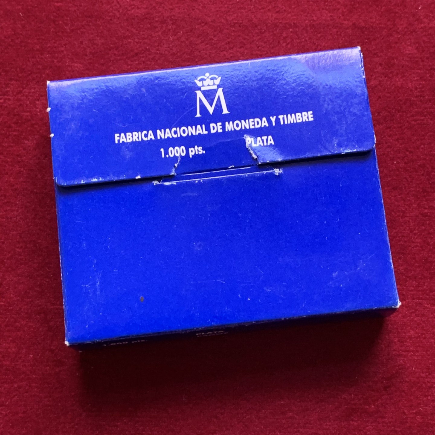 《竞宝斋》第102场-本周四 套币裸币专场（全场不限金额包邮） 原盒证书 西班牙1996年 奥运纪念1000比塞塔银币 13.5克