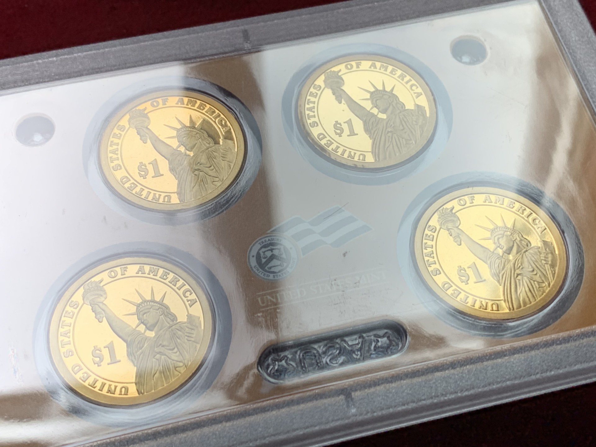 《竞宝斋》第102场-本周四 套币裸币专场（全场不限金额包邮） PROOF封装美国2008年 四任总统1817-1841年 一美元精制铜币 