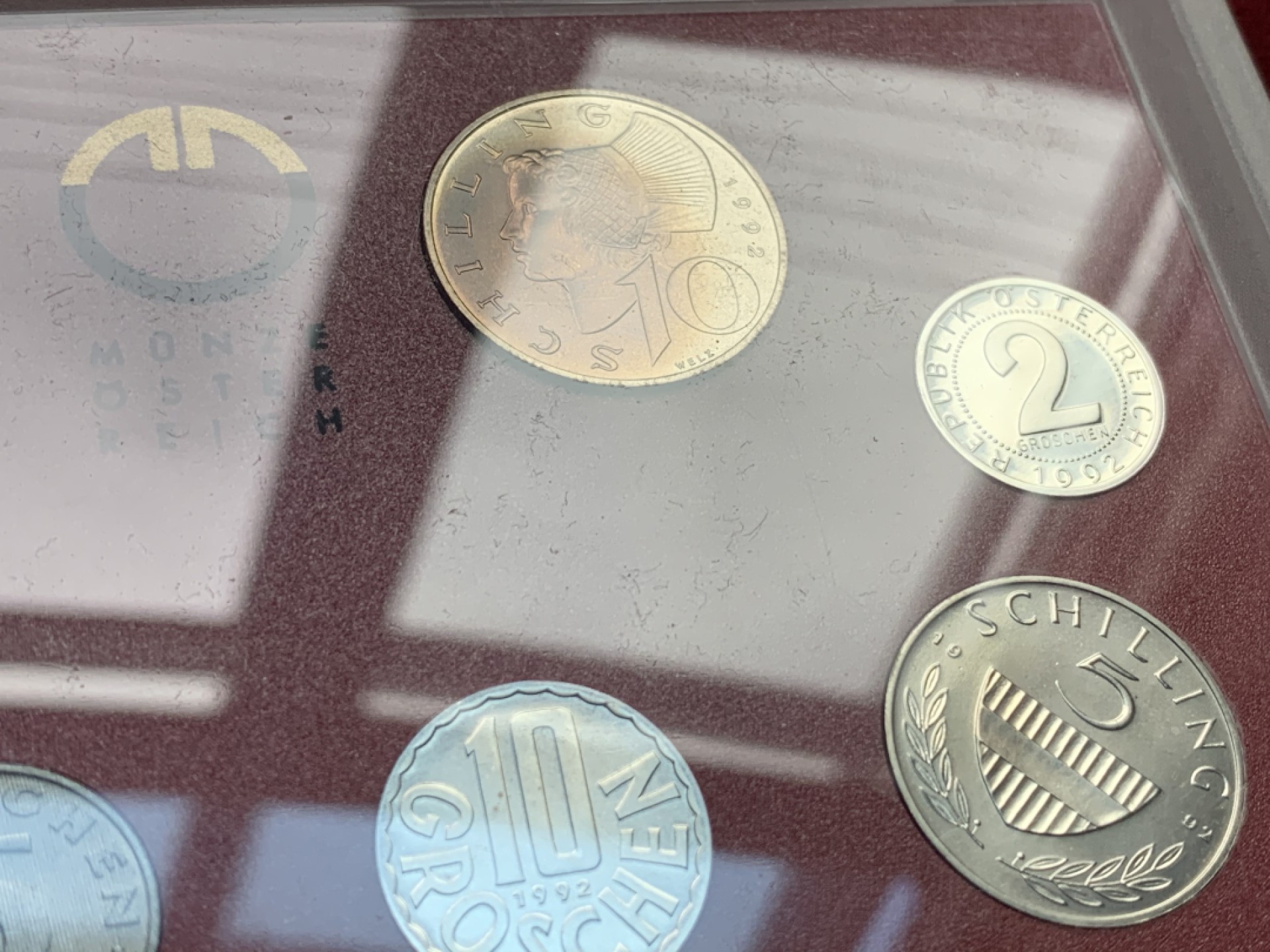 《竞宝斋》第102场-本周四 套币裸币专场（全场不限金额包邮） 封装 奥地利1992年 八枚装 不同面值套币 非常漂亮