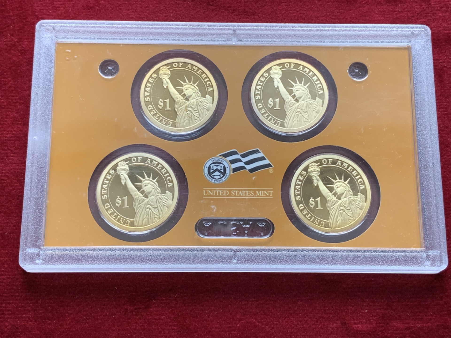 《竞宝斋》第102场-本周四 套币裸币专场（全场不限金额包邮） PROOF封装美国2008年 四任总统1817-1841年 一美元精制铜币 