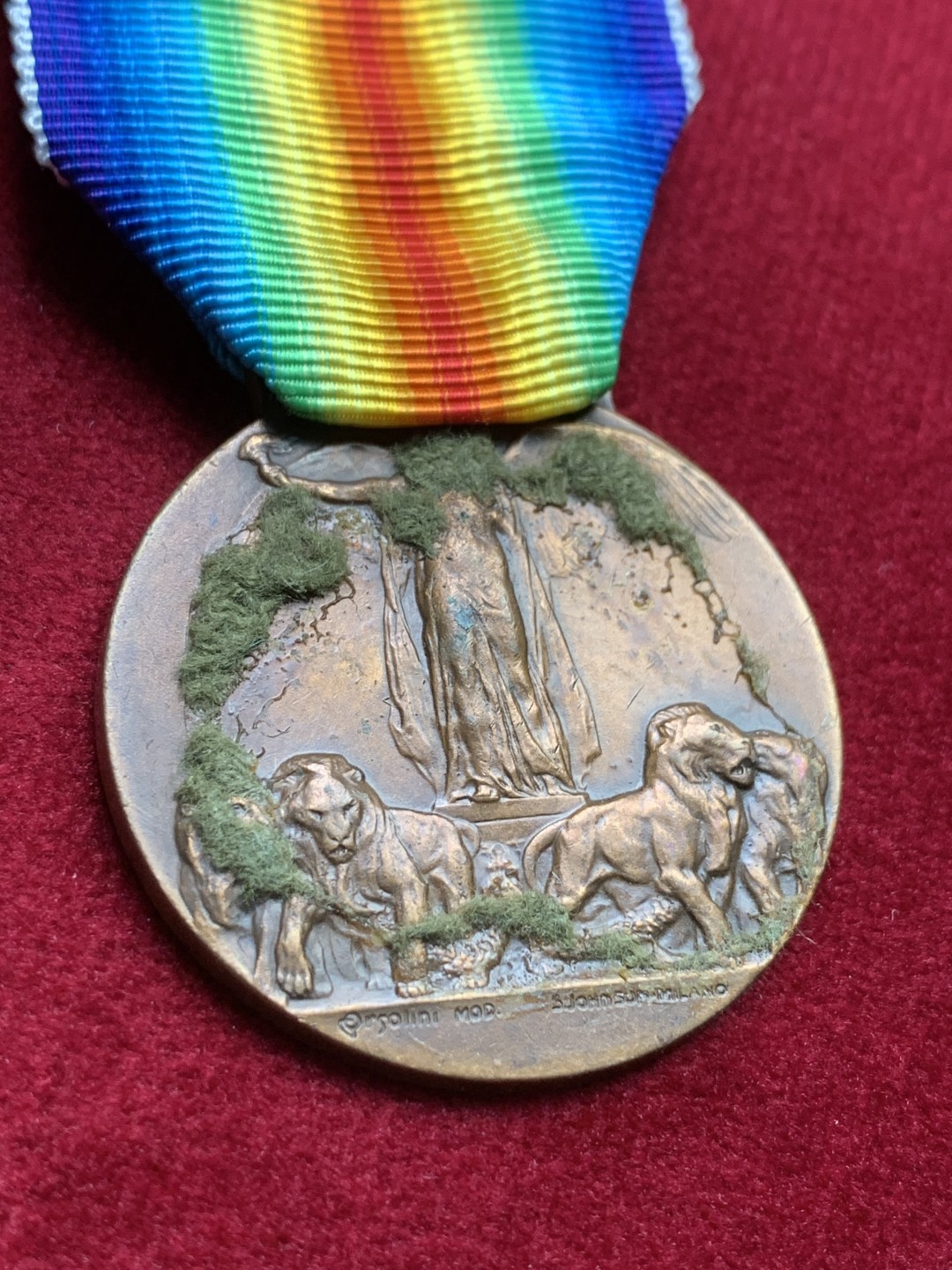 《竞宝斋》第102场-本周四 套币裸币专场（全场不限金额包邮） 意大利1918年 庆祝一战胜利 雄狮铜章